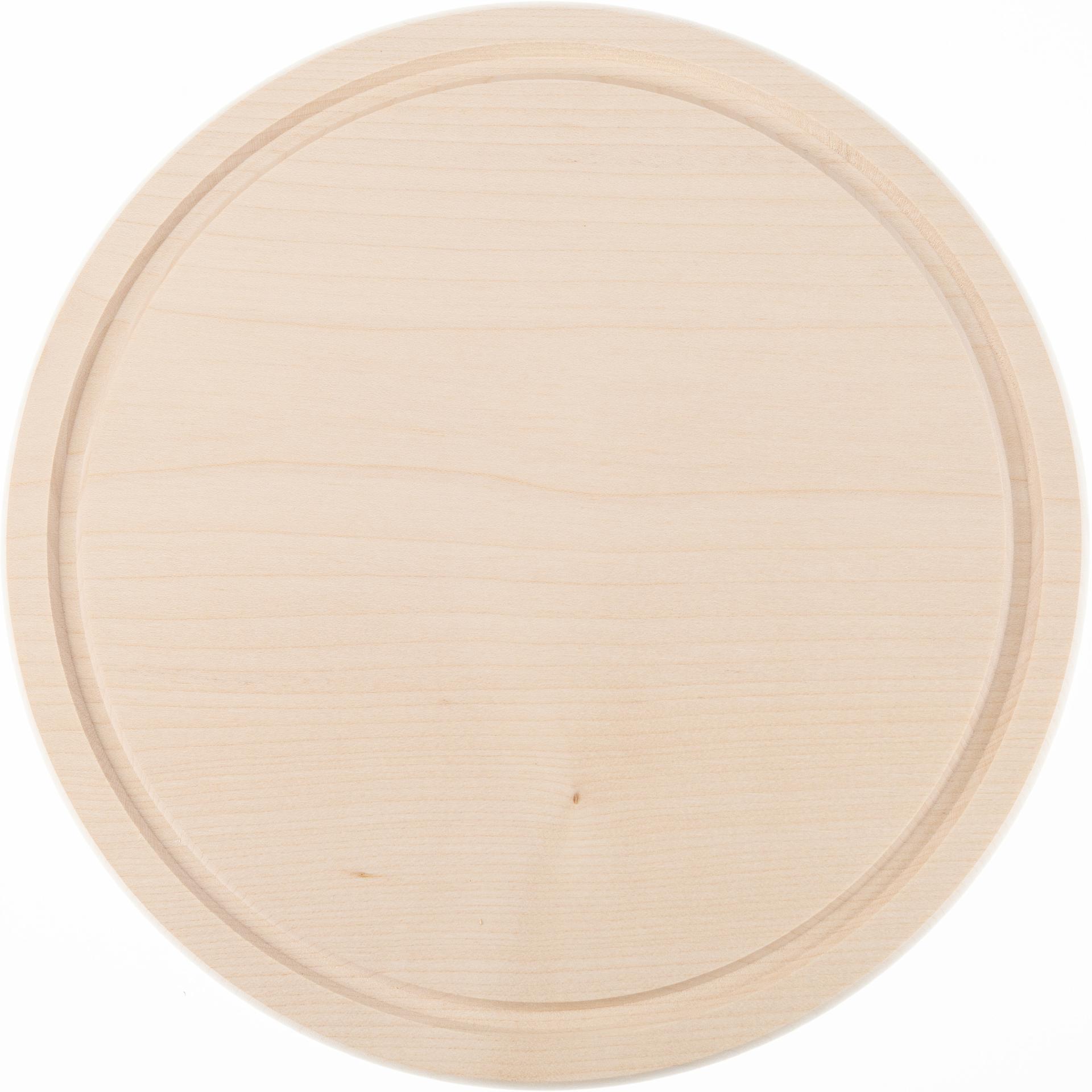 Runde Schneidebretter mit Saftrille aus FSC® Ahorn Holz Ø 24 cm