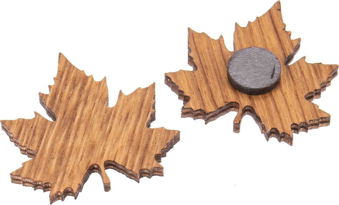Holz Magnet Eiche geoelt Form: Ahornblatt FSC