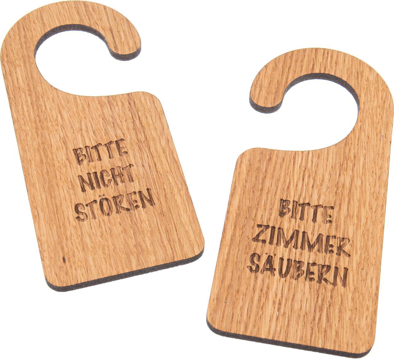 Klinkenschild Tuerschild FSC Eiche geoelt Bitte Zimmer saeubern Bitte nicht stoeren