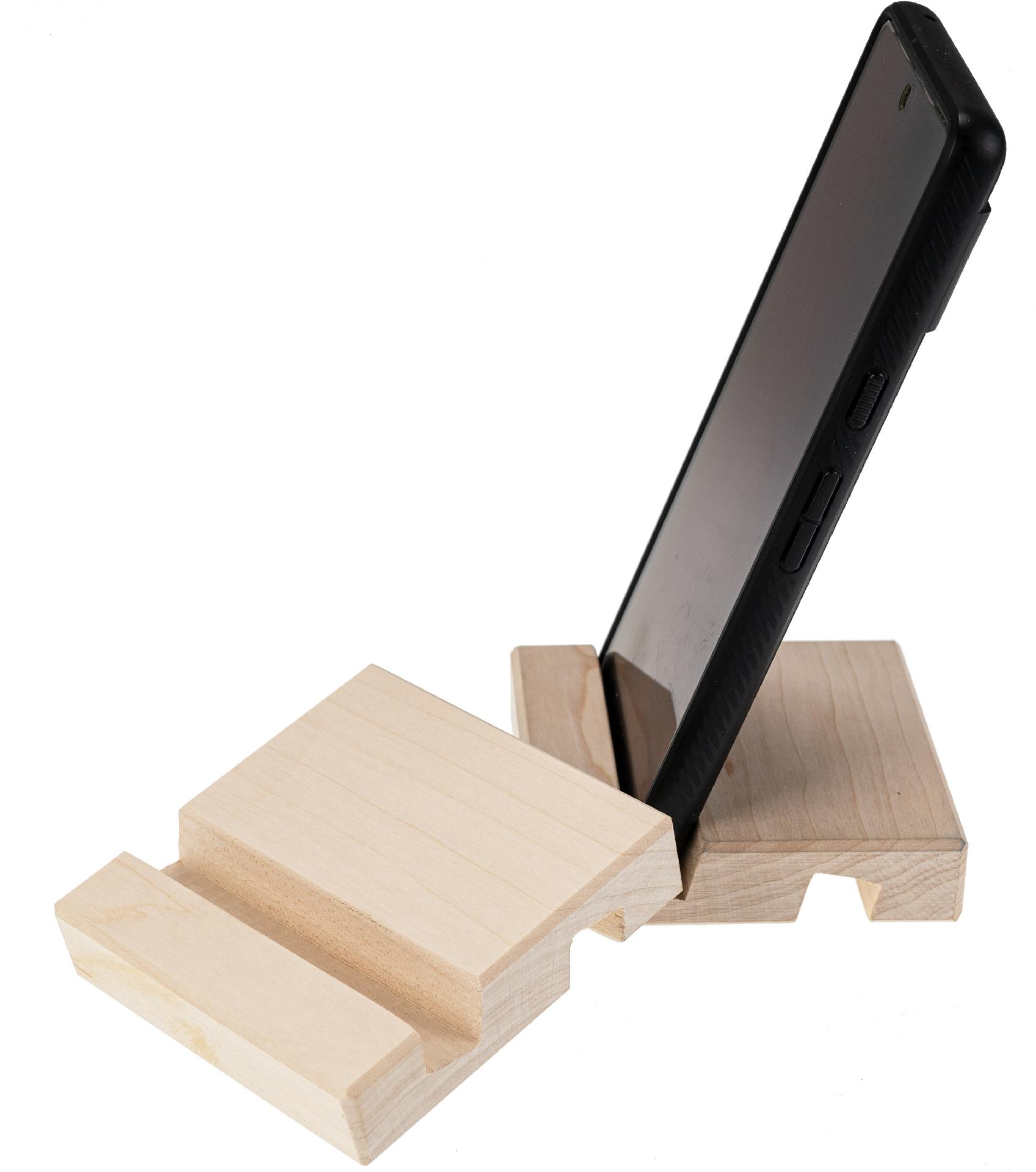 Massivholz Smartphone und Tablet Halter aus Ahornholz