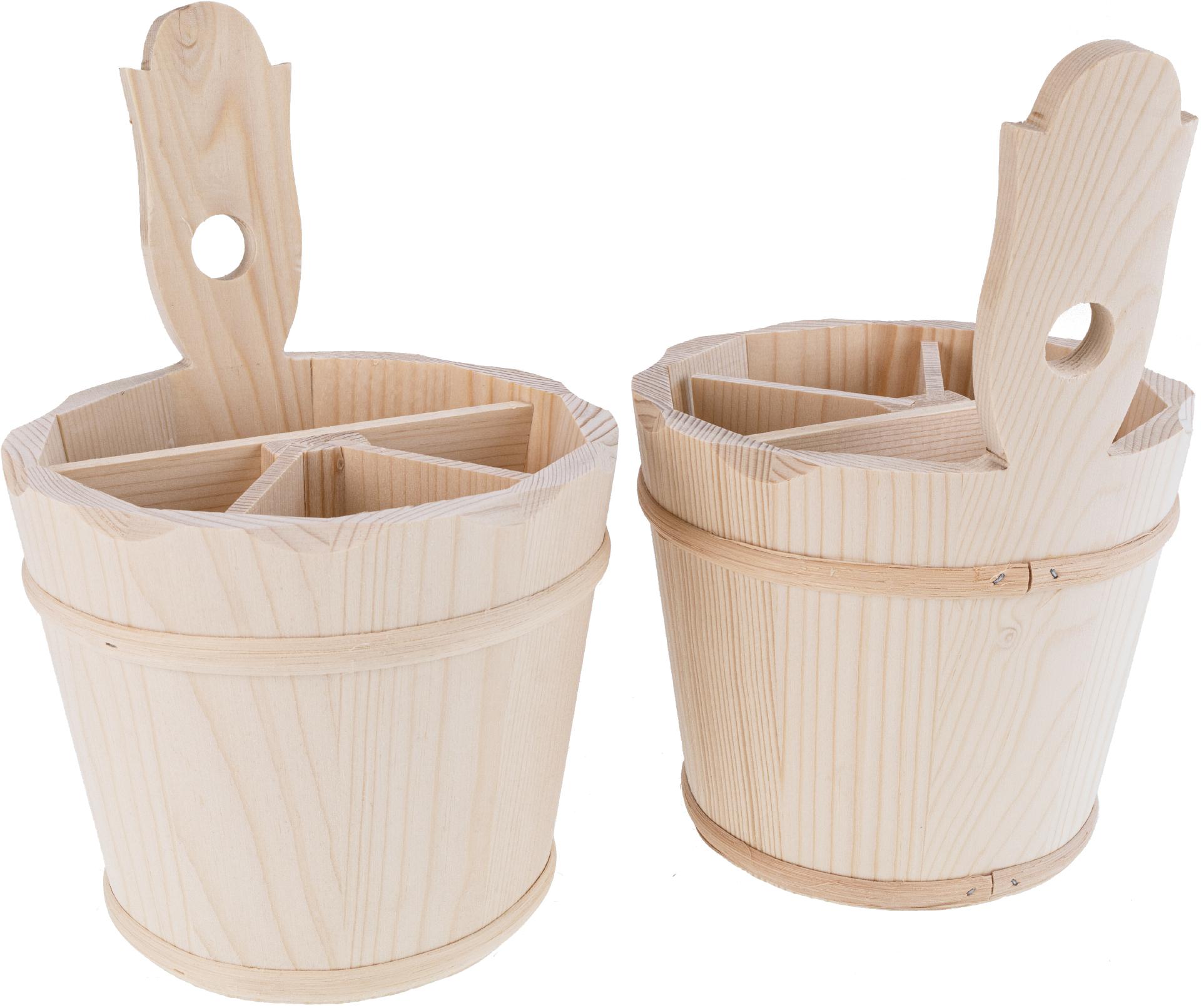 Besteckbehälter aus Fichtenholz roh Ø19 cm Höhe 28cm -