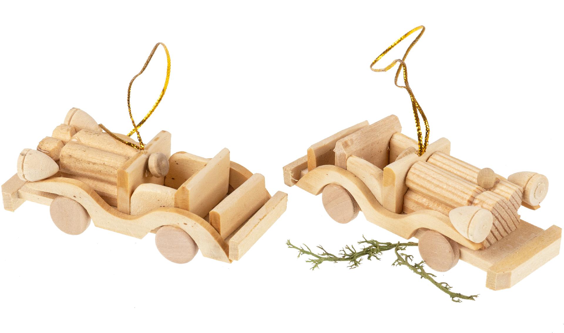 Handgeschnitzter Weihnachtsbaumschmuck | Oldtimer aus Lindenholz