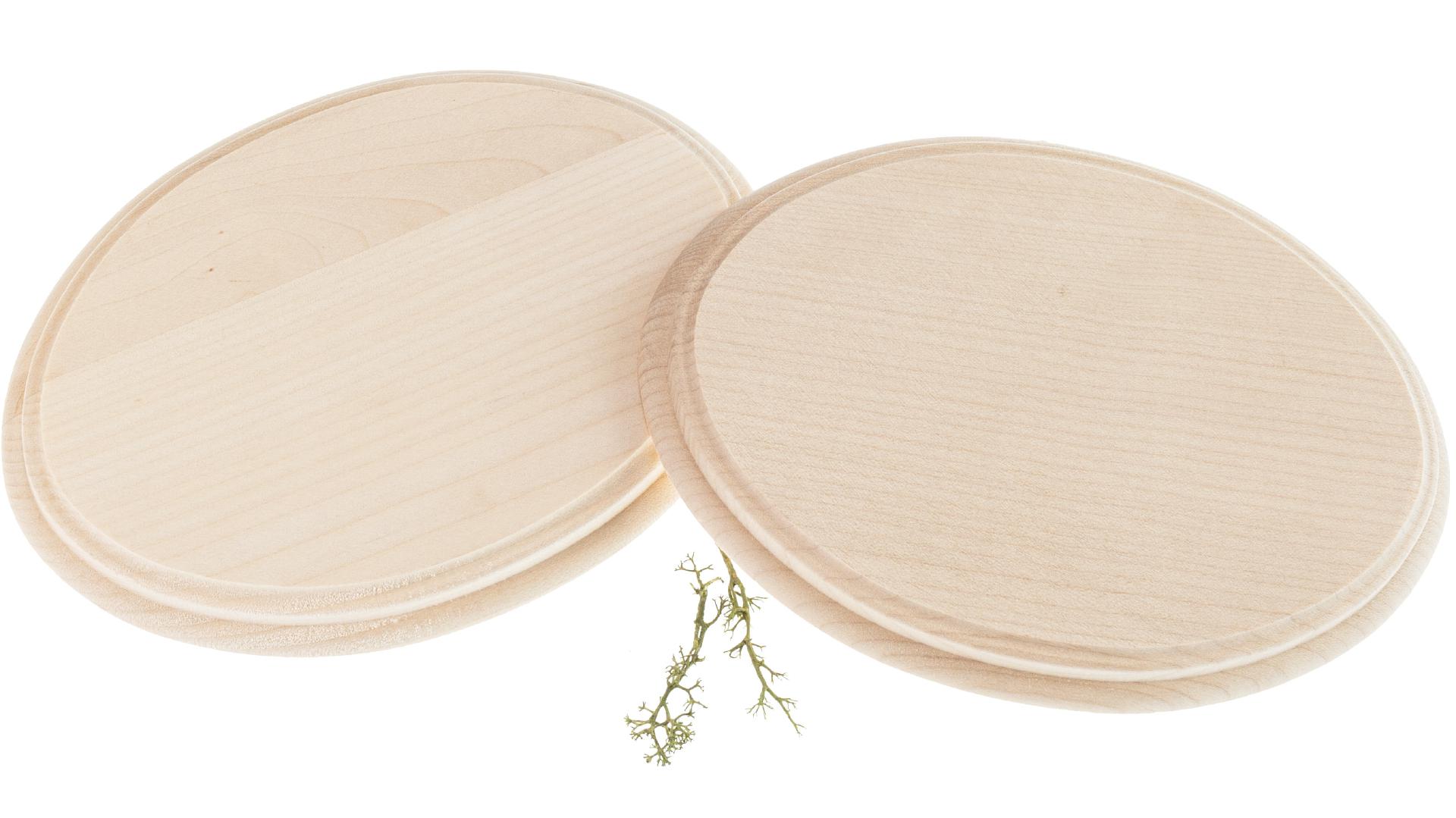 Türschilder oval - Ahorn FSC® - gefräster Rand - 16,5 x 12 x 1,5 cm