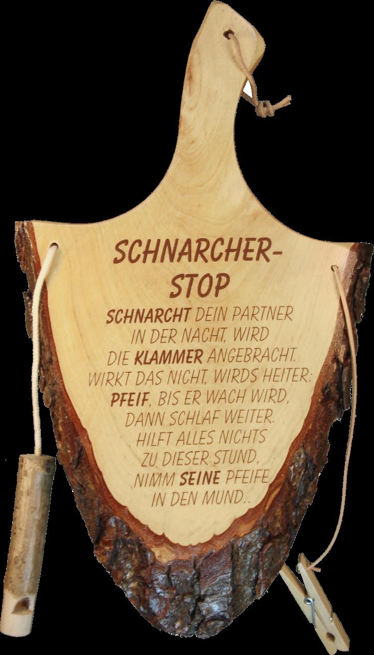 Griffrinde lackiert mit Klammer u Pfeife Schnarcher Stop neue Schrift