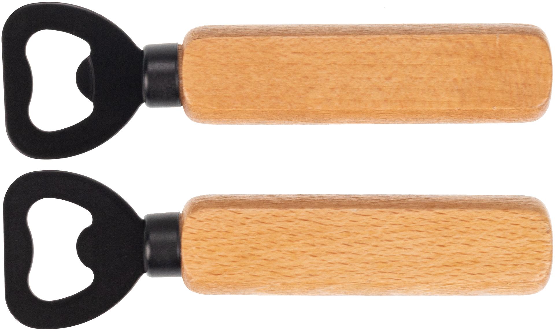 Flaschenöffner / Kapselheber mit schwarzer Edelstahl Klinge - FSC® Buche lackiert