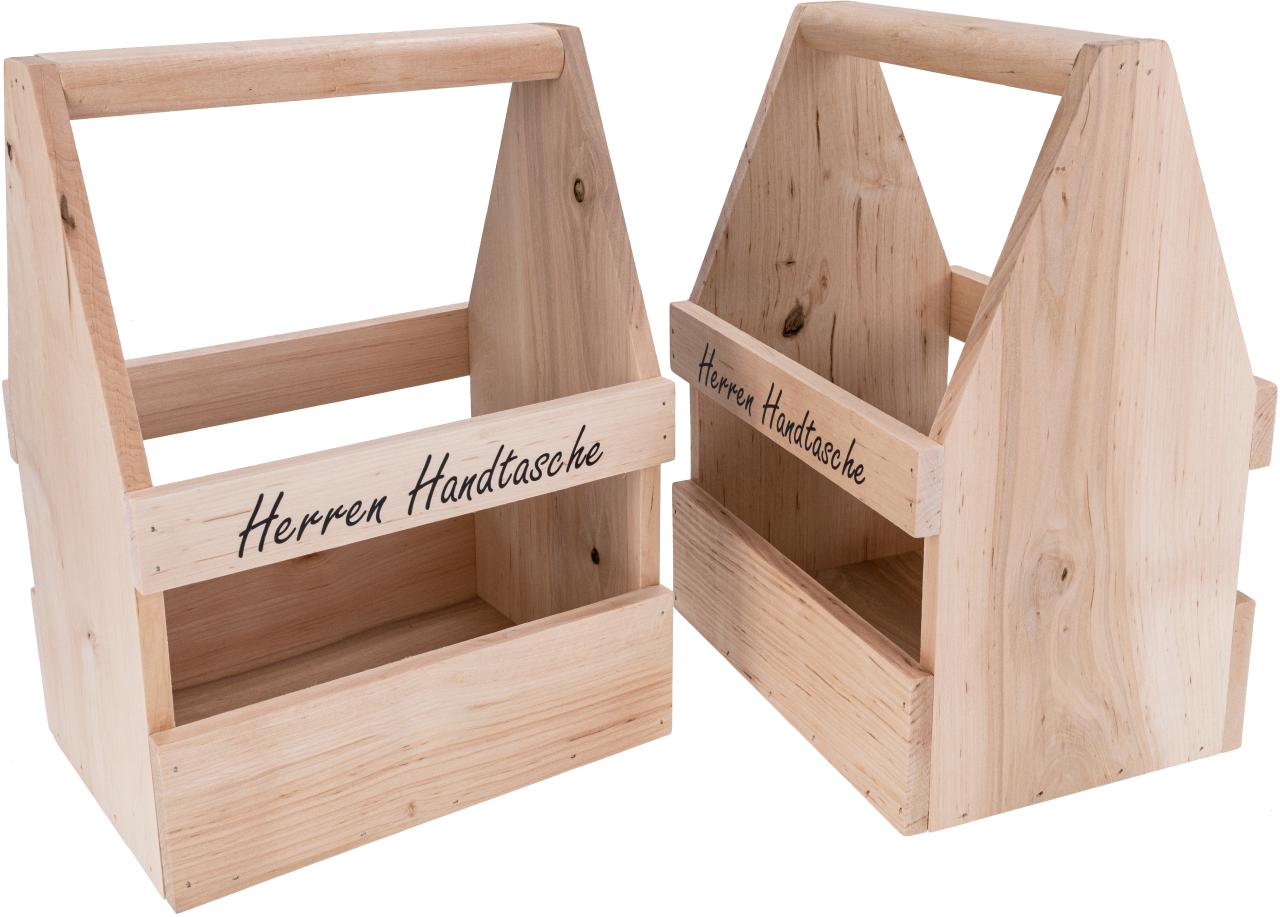 Holz Biertraeger Erle massiv Druck: Herren Handtasche