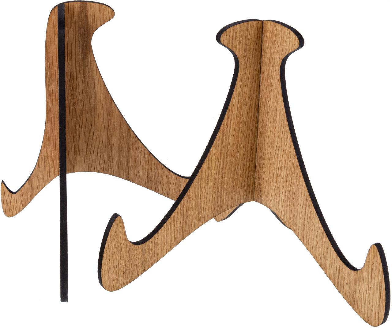 Holz Buchhalter Kochbuchstaender und Tablett Halter geschwungene Form Eiche FSC geoelt