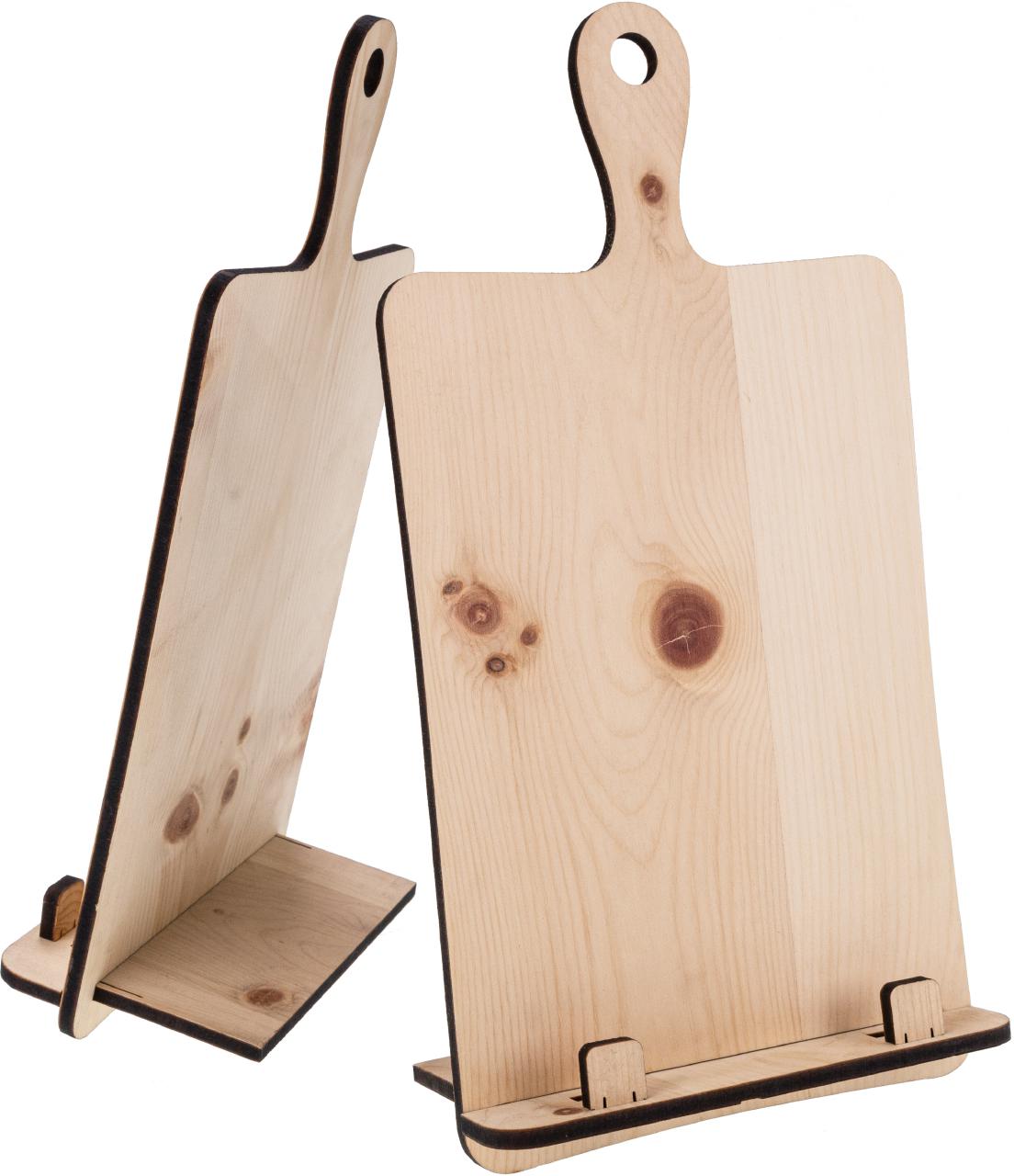 Holz Buchhalter Kochbuchstaender und Tablett Halter mit Griff Zirbe A