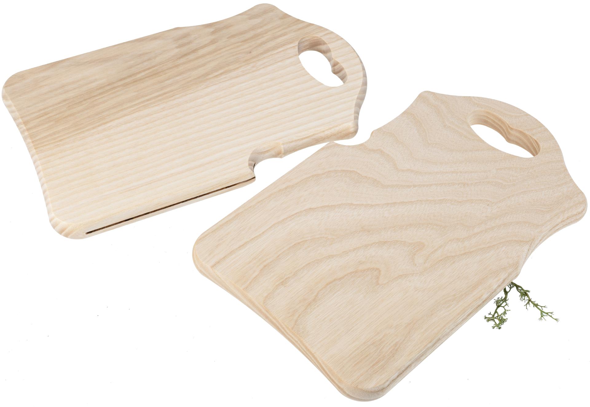 Schneidebrett mit 1mm Messerschlitz aus FSC® Esche mit Herz-Griff - 26 x 16 x 1,5 cm