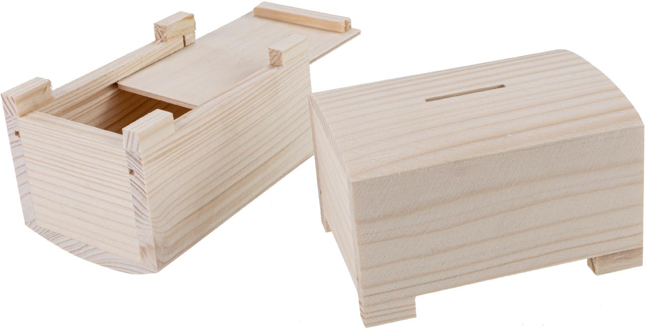 Holz Spardose Schatztruhe aus Fichte