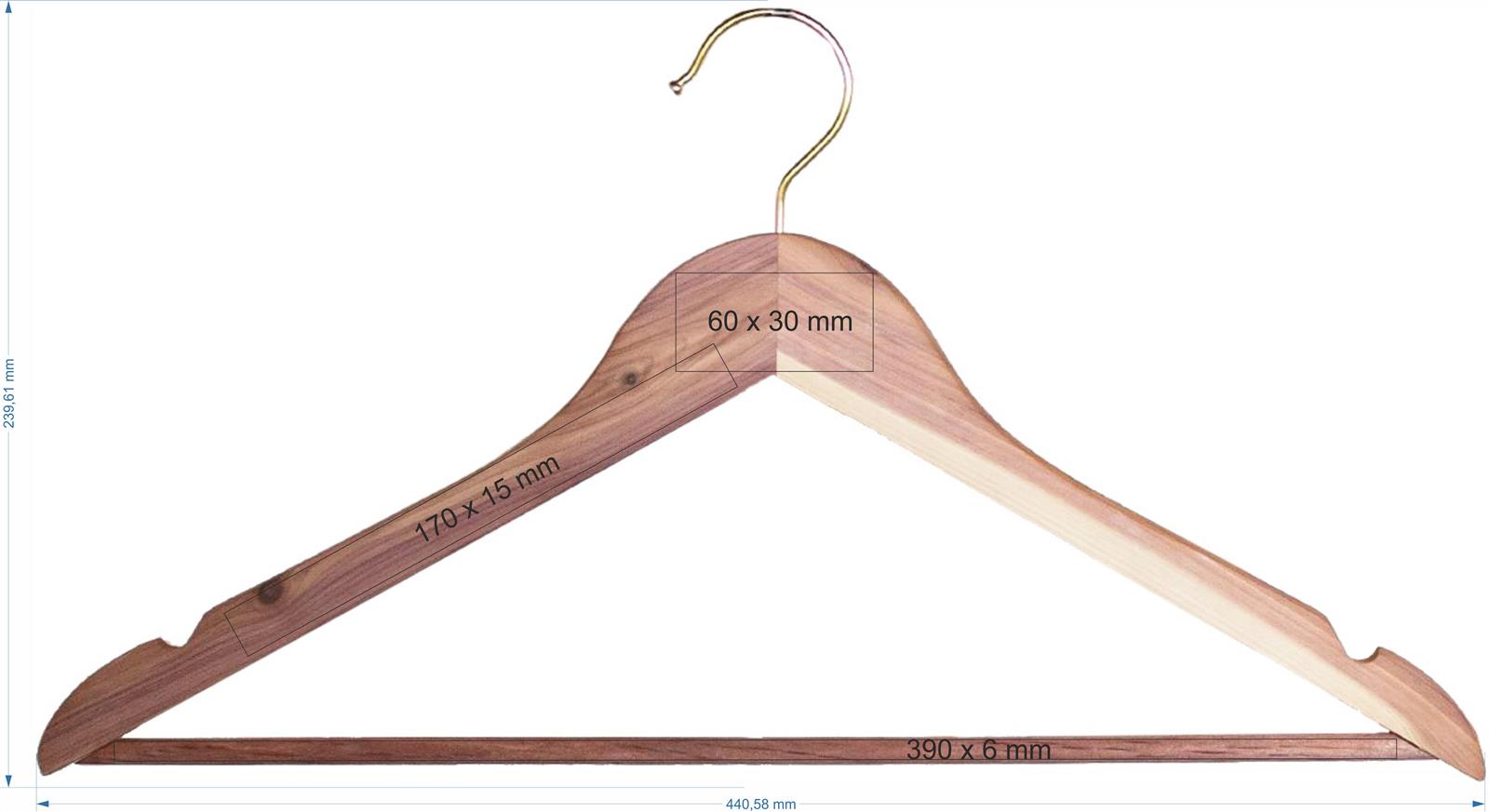 Anti Motten Kleiderbuegel aus duftendem Zedernholz mit Ihrer persoenlichen Laser Gravur