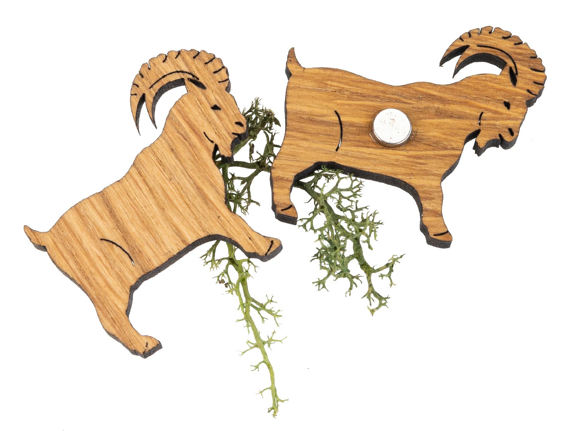 Holz Magnet in Steinbock Form | Eiche geölt FSC® zertifiziert