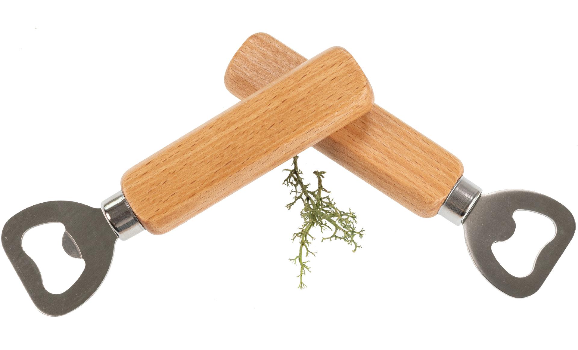 Flaschenöffner / Kapselheber mit Edelstahl Klinge - FSC® Buche lackiert