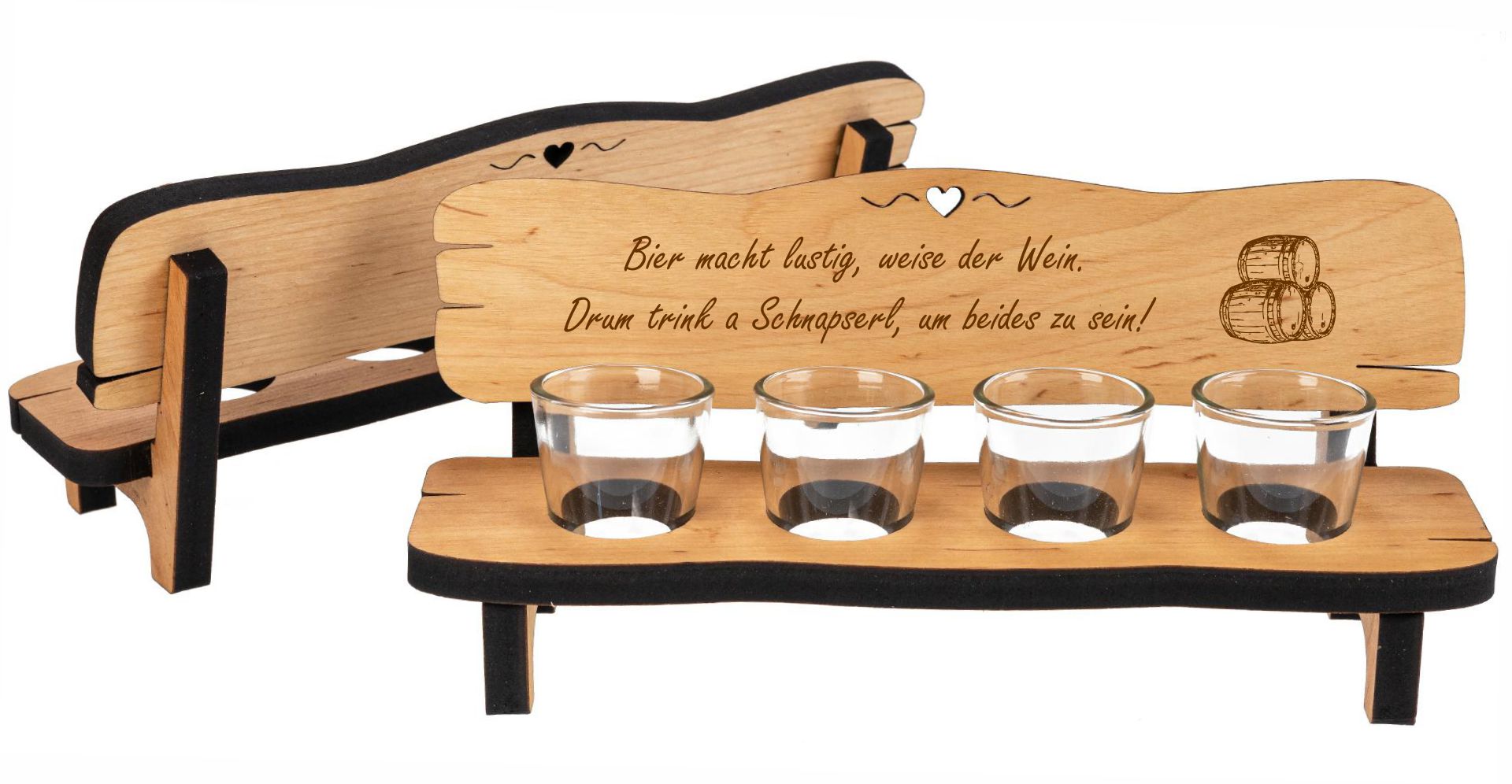 Holz Schnapsbank aus Erle geoelt mit