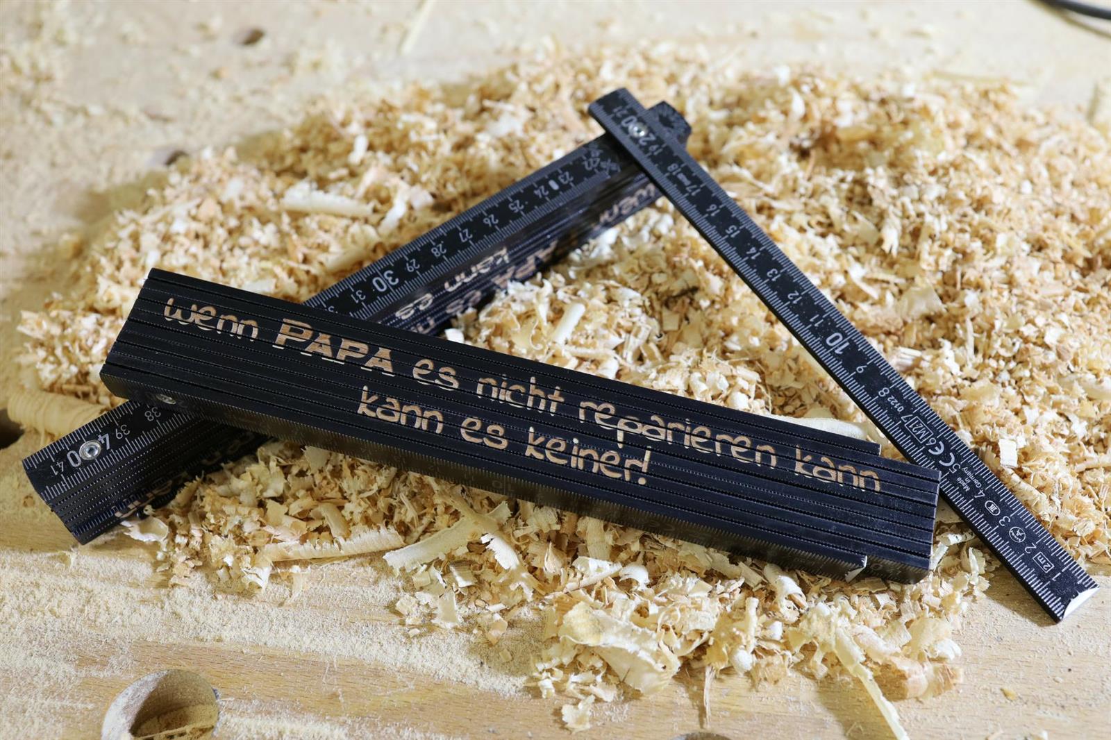Wenn Papa es nicht reparieren kann Zollstock Schwarzer Meterstab