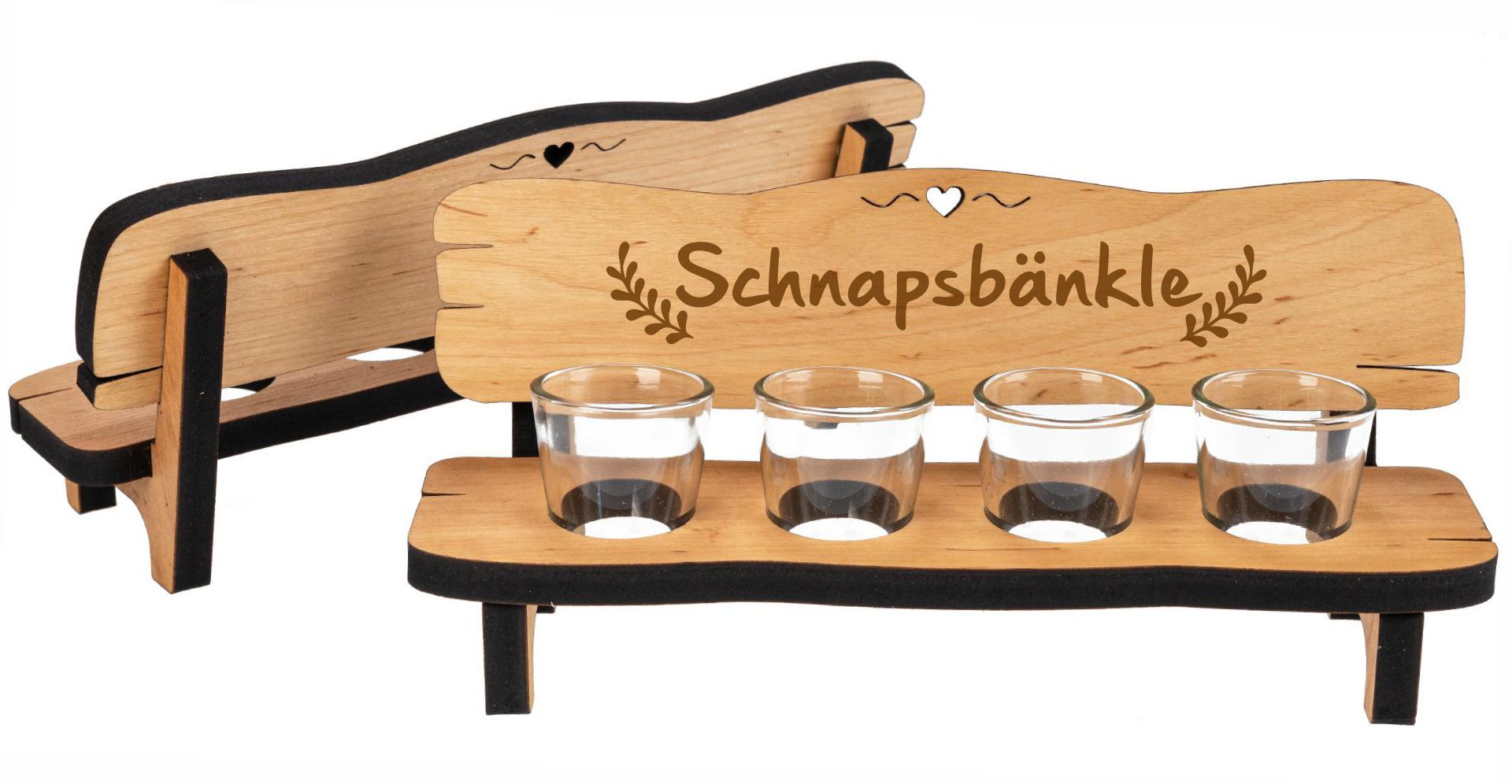 Holz Schnapsbank aus Erle geoelt mit