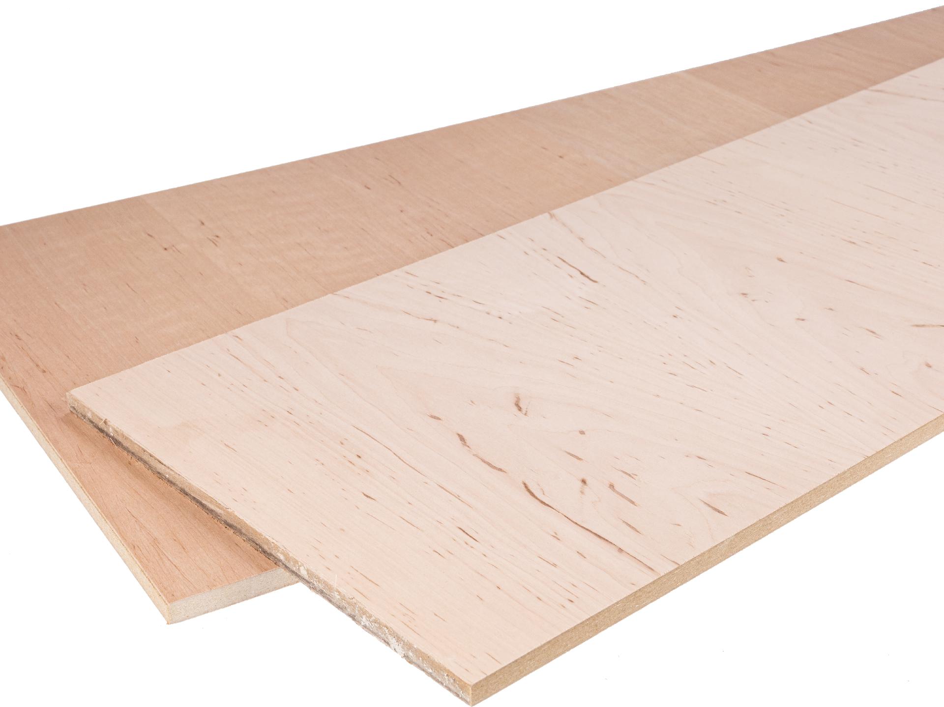 Holzplatte Erle Furnier AB Qualitaet MDF Kern