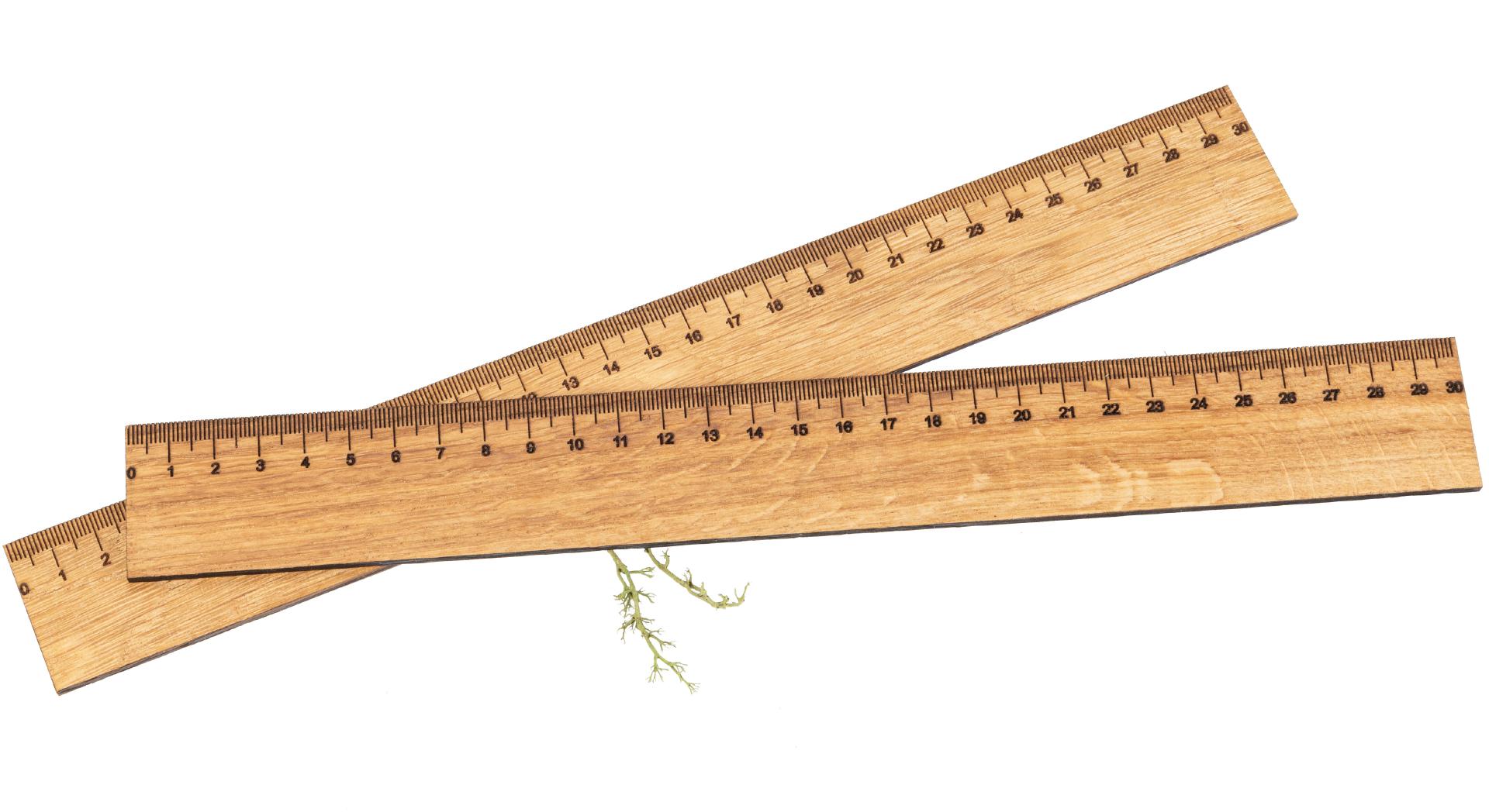 Holz-Lineal aus geölter Eiche - Stilvoll und langlebig 30 cm