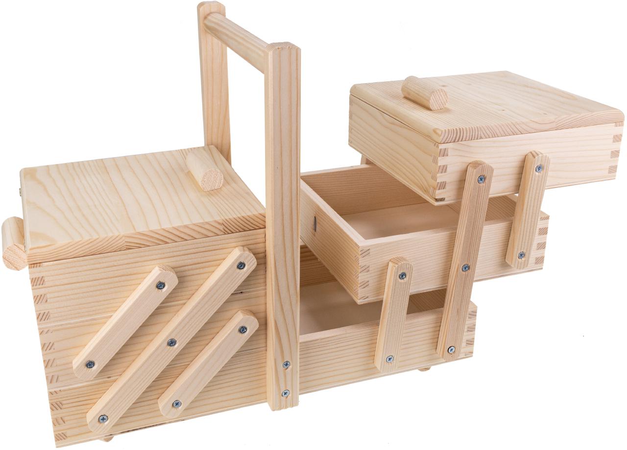 Holz Naehkasten aus Fichte Lackiert geraeumig und langlebig