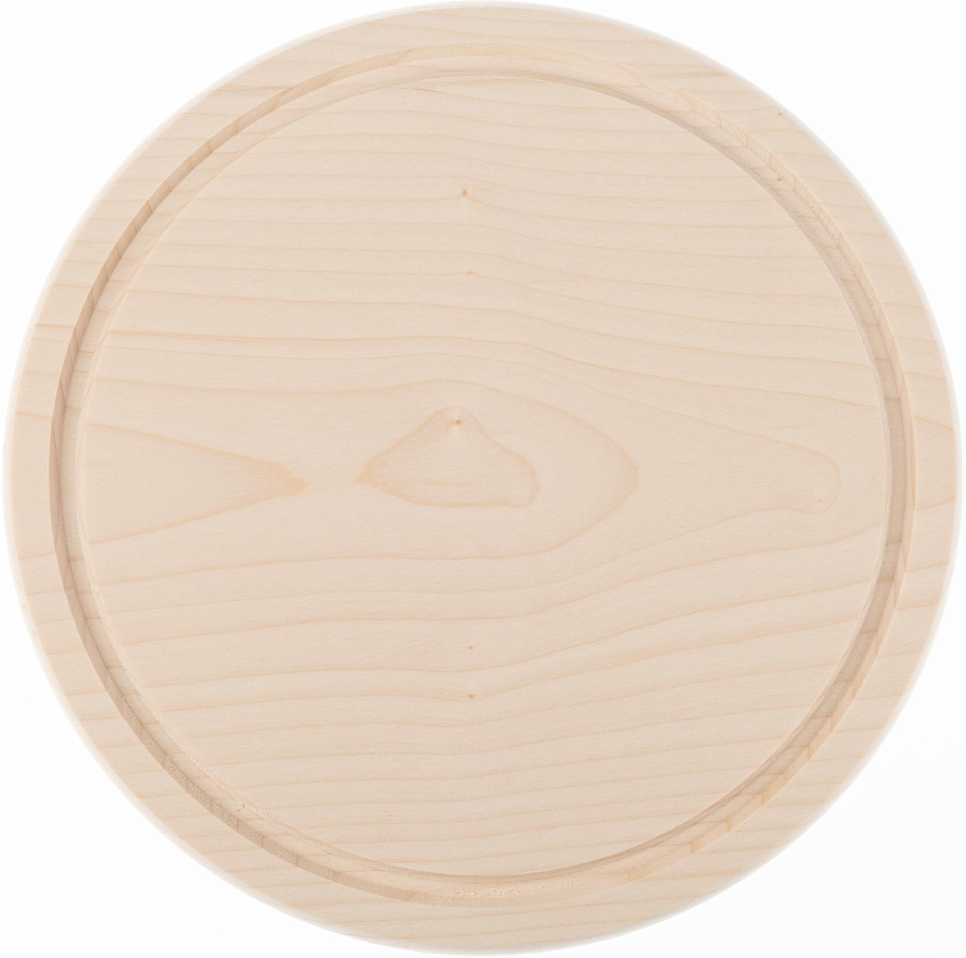 Runde Schneidebretter mit Saftrille aus FSC® Ahorn Holz Ø 22 cm