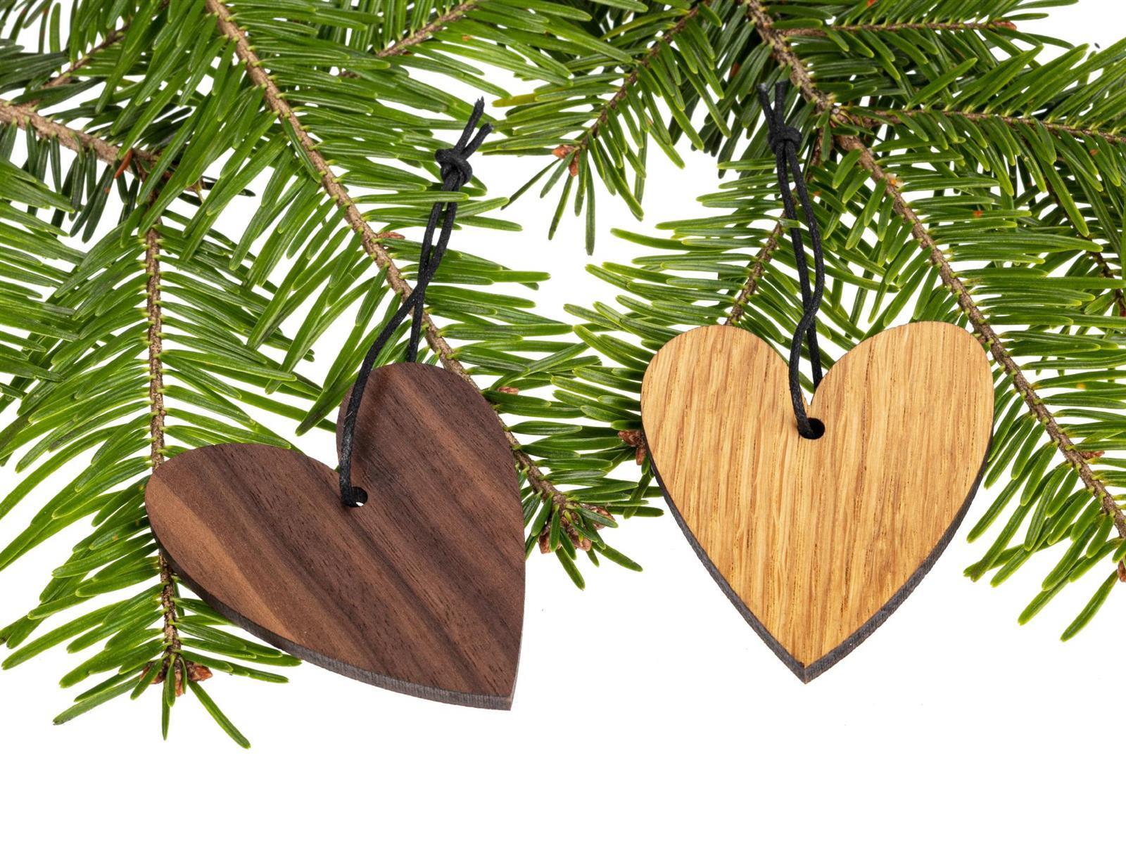 Holz Weihnachtsbaumschmuck Herz Eiche geoelt FSC