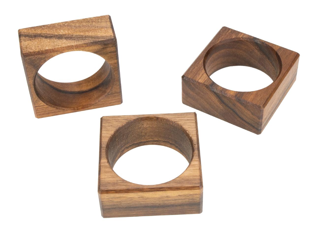 Hochwertiger Serviettenhalter aus geoeltem Nussbaum Holz stilvoller Serviettenring ca
