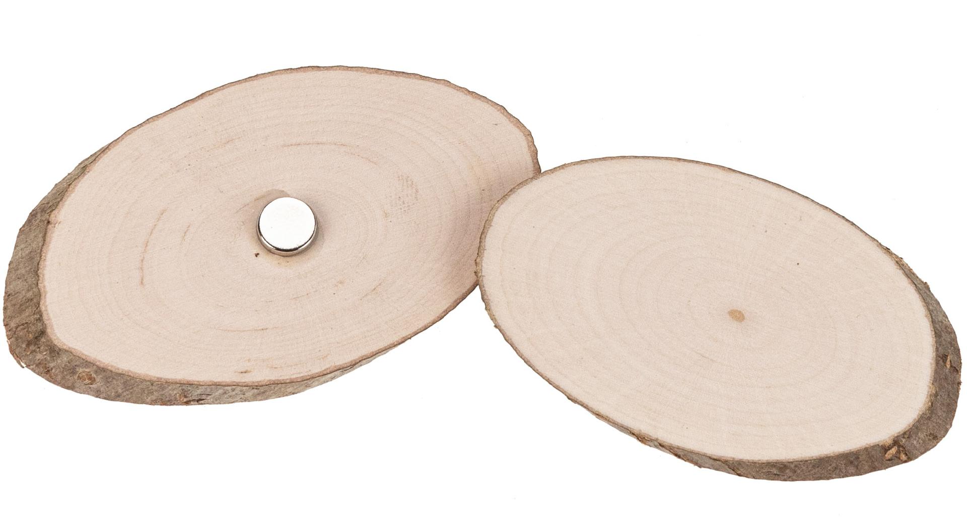 Natuerlicher Haselnuss Rindenscheiben Magnet