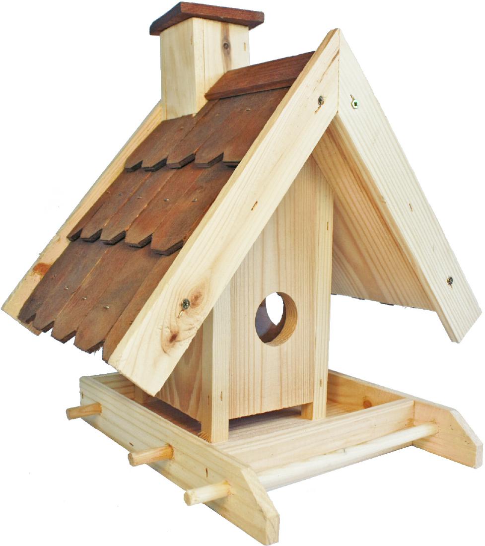 Vogelhaus Futterhaus zum Aufstellen mit Holzdach Aus Fichtenholz