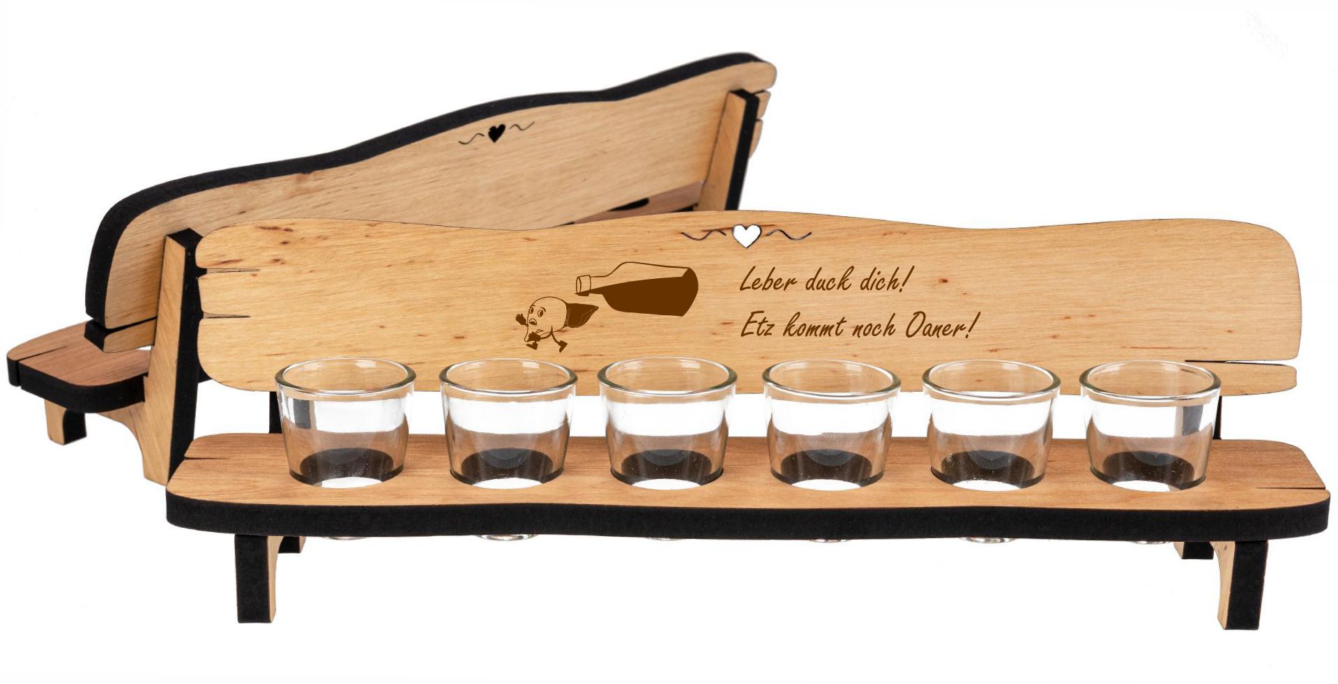 Holz Schnapsbank aus Erle geoelt mit