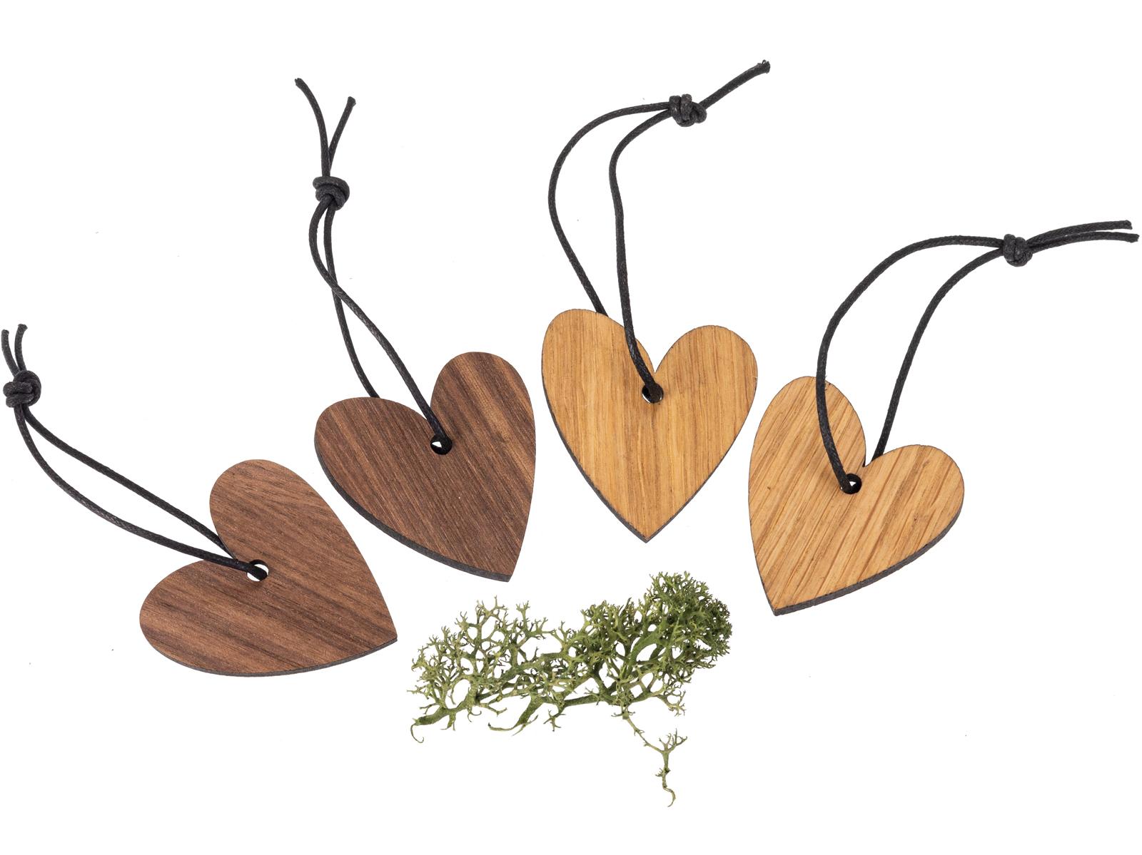 Holz Weihnachtsbaumschmuck - Herz klein Nussbaum geölt
