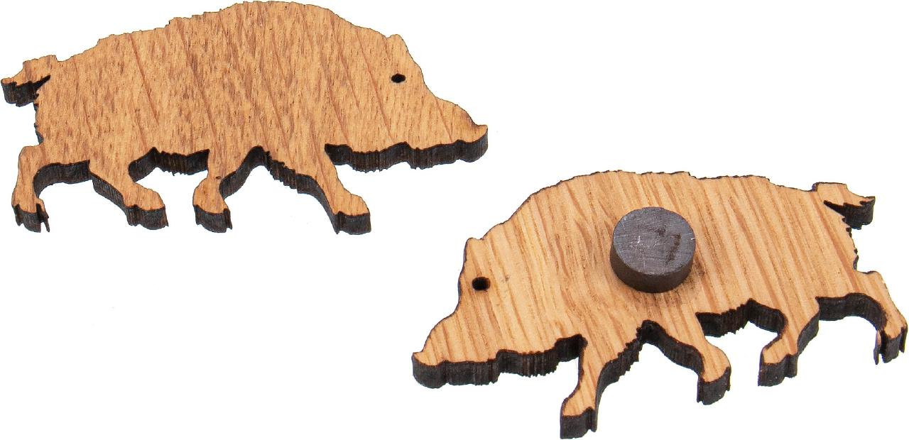 Holz Magnet Eiche geoelt Form: Wildschwein FSC