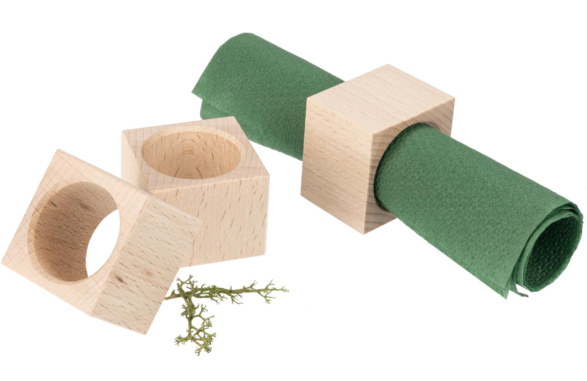 Holz Serviettenring schlicht eckig aus FSC® zertifiziertem Buchenholz 4,5x3cm