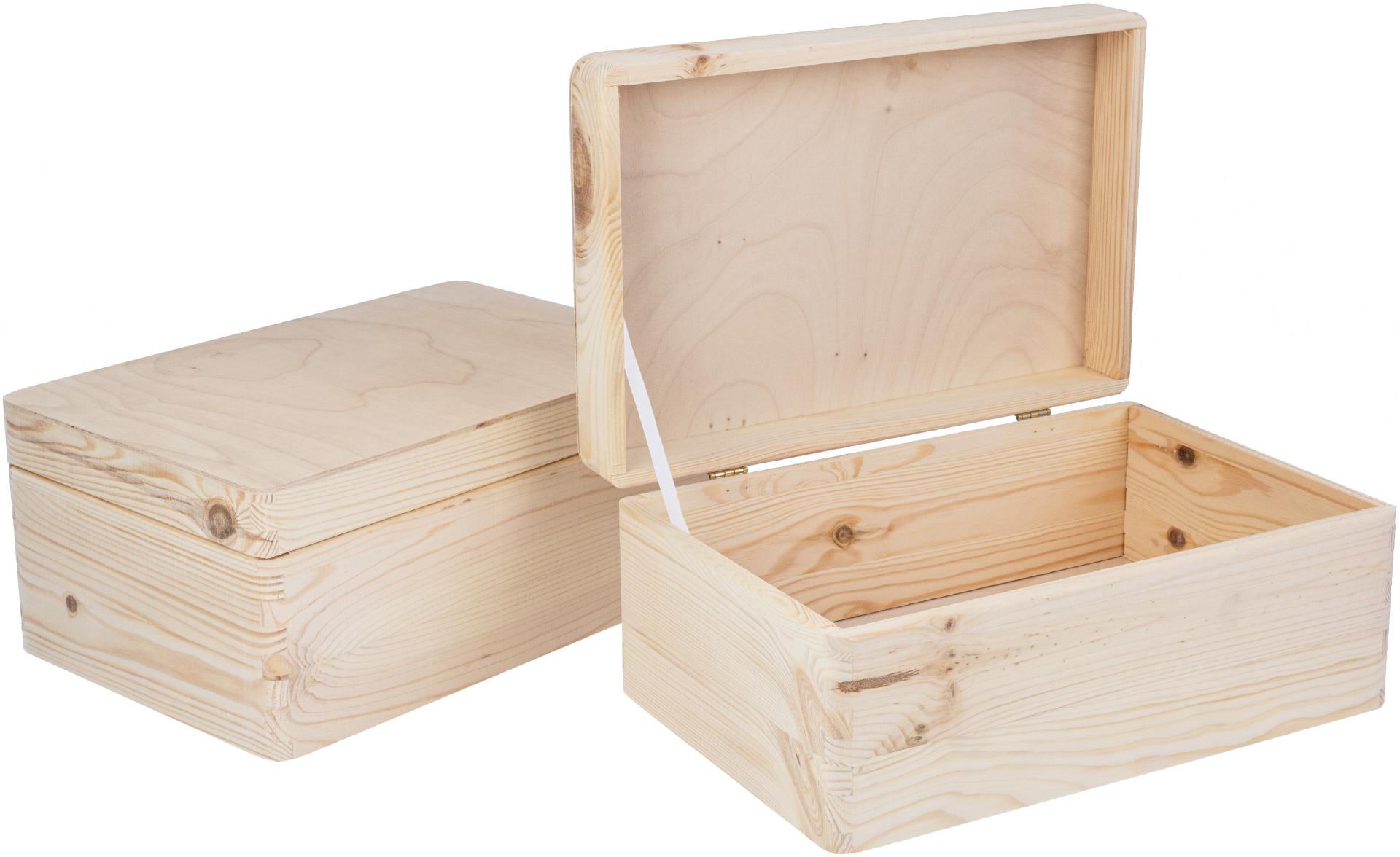 Kleine Holz Kiste mit Birke Klappdeckel