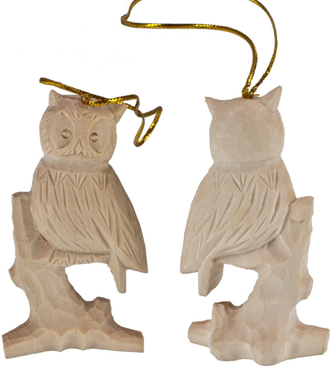 Weihnachtsbaumschmuck Eule auf Ast aus Linden Holz