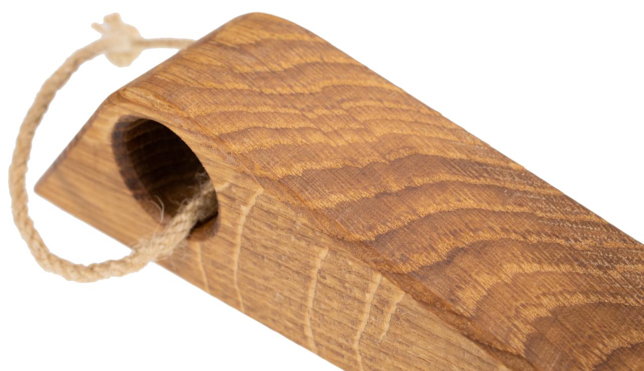 Holz Tuerstopper Tuerkeil mit Kordel aus Eiche geoelt