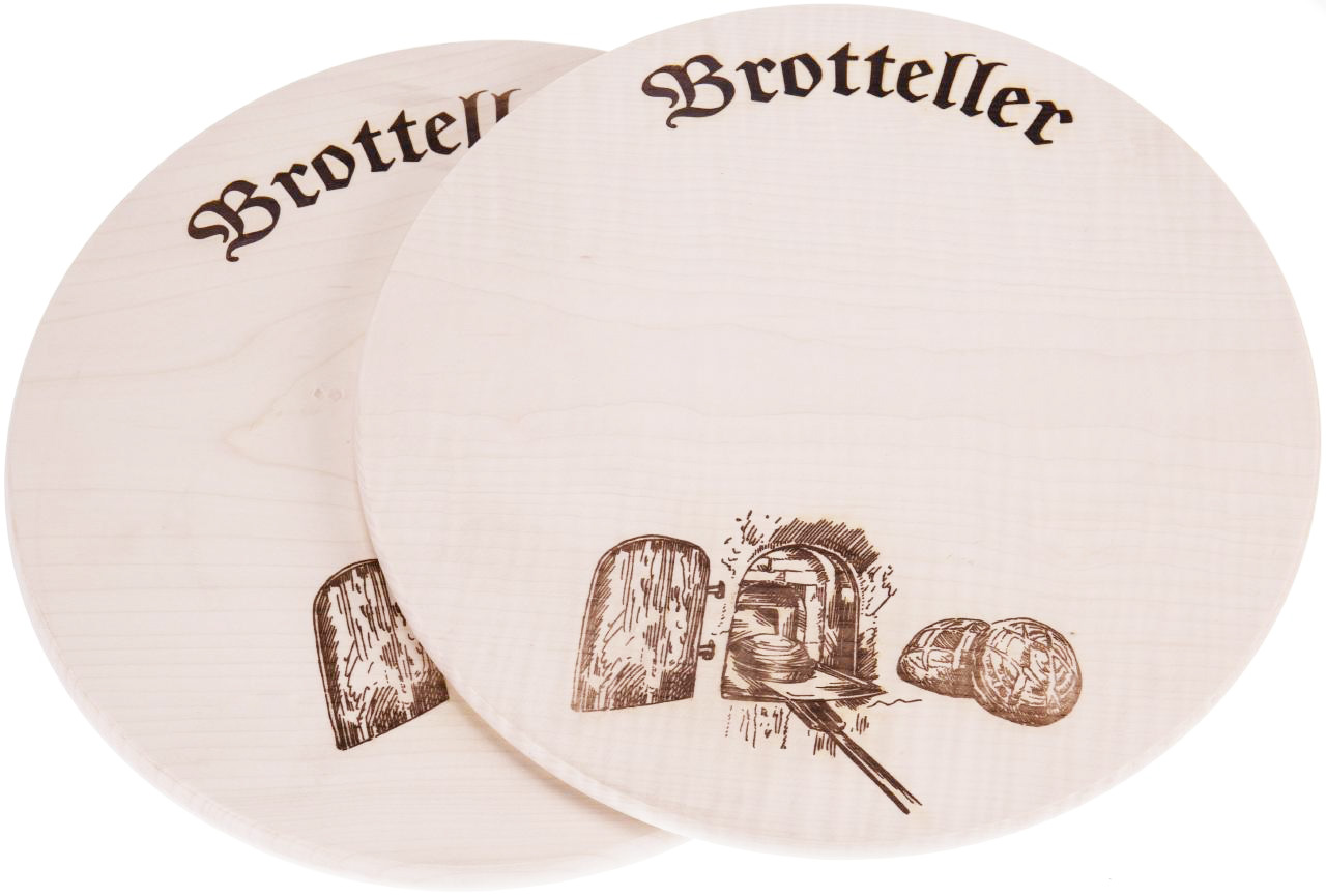 Brotteller aus FSC® Ahorn Holz 35 cm mit Brot Branding