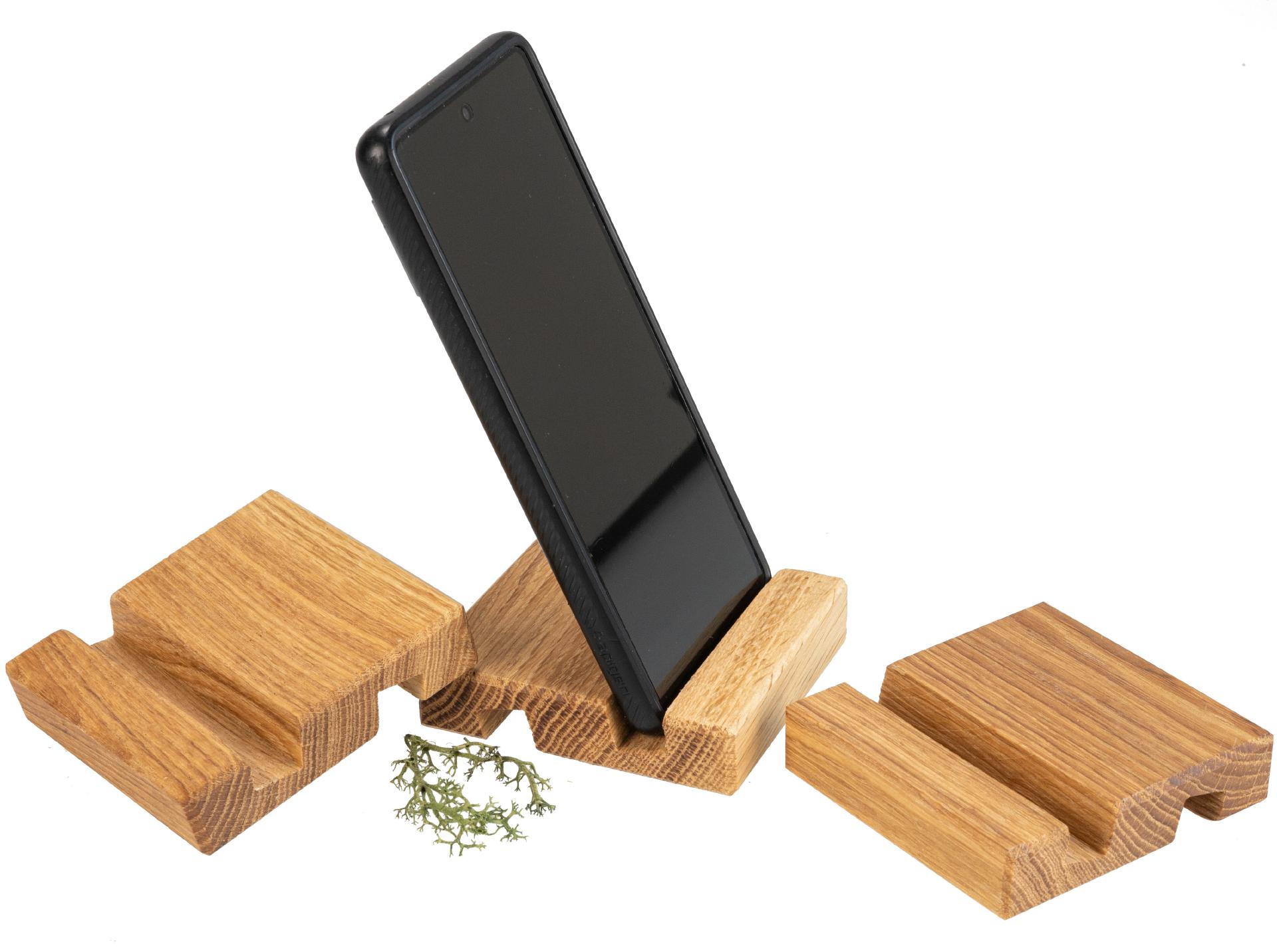 Smartphone- und Tablet-Halter aus geölter Eiche | Nut 13 mm