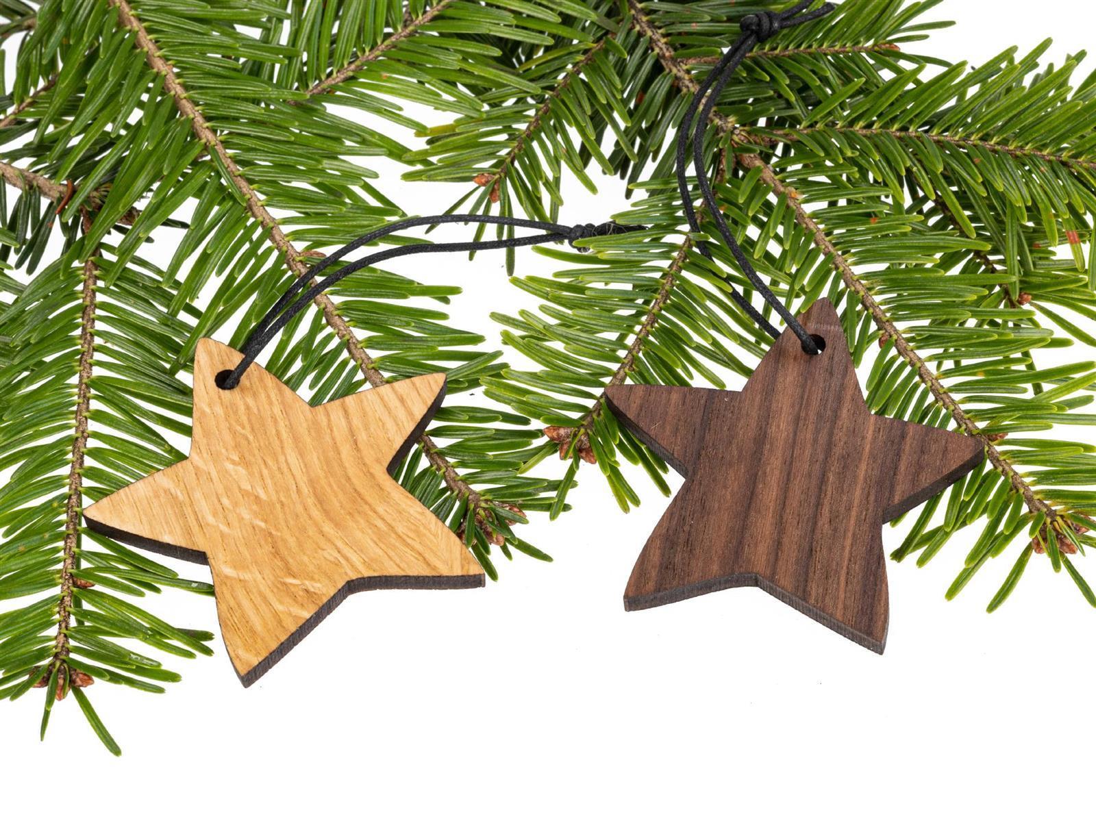 Holz Weihnachtsbaumschmuck Stern Nussbaum geoelt