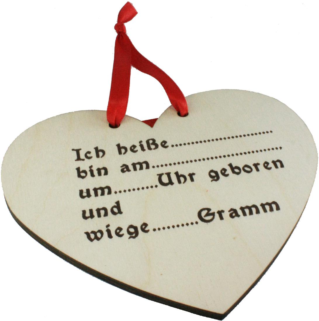 Holz Geschenk Herzen bunt bedruckt Hurra ein Junge