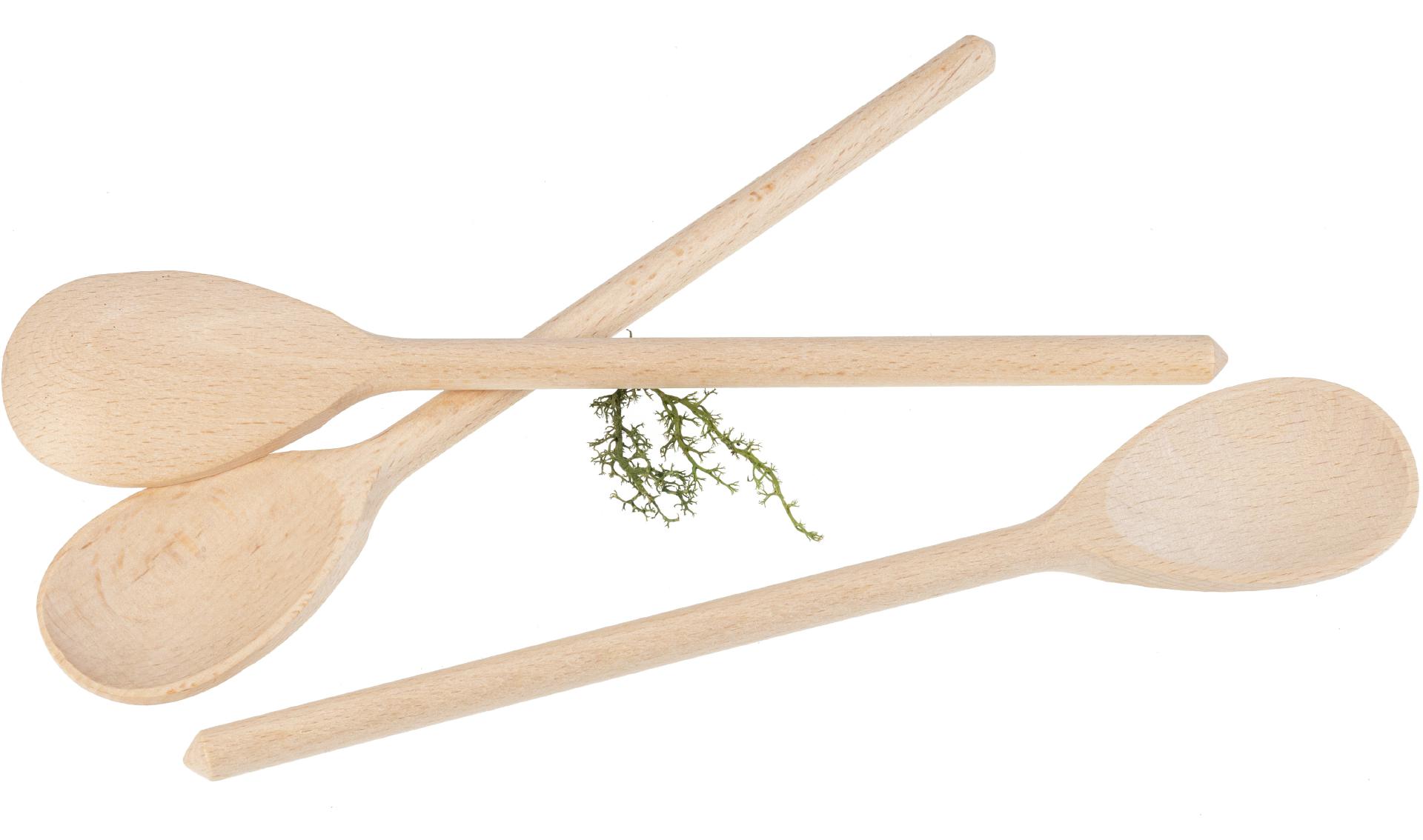Holz Kochlöffel aus Buchenholz mit ovaler Laffe - 30 cm