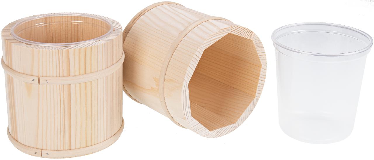 Tischabfall Box aus Fichtenholz mit Kunststoffeinsatz HB