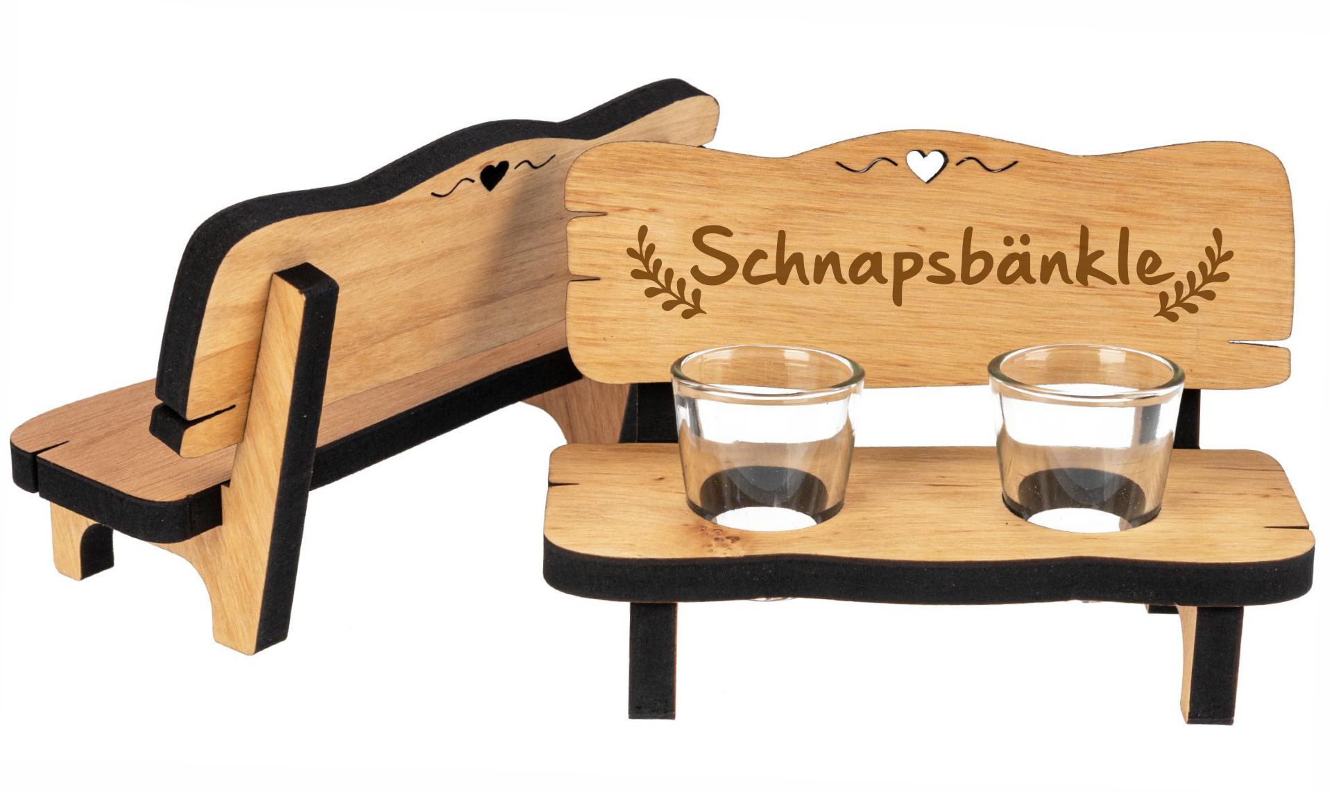 Holz Schnapsbank aus Erle geoelt mit