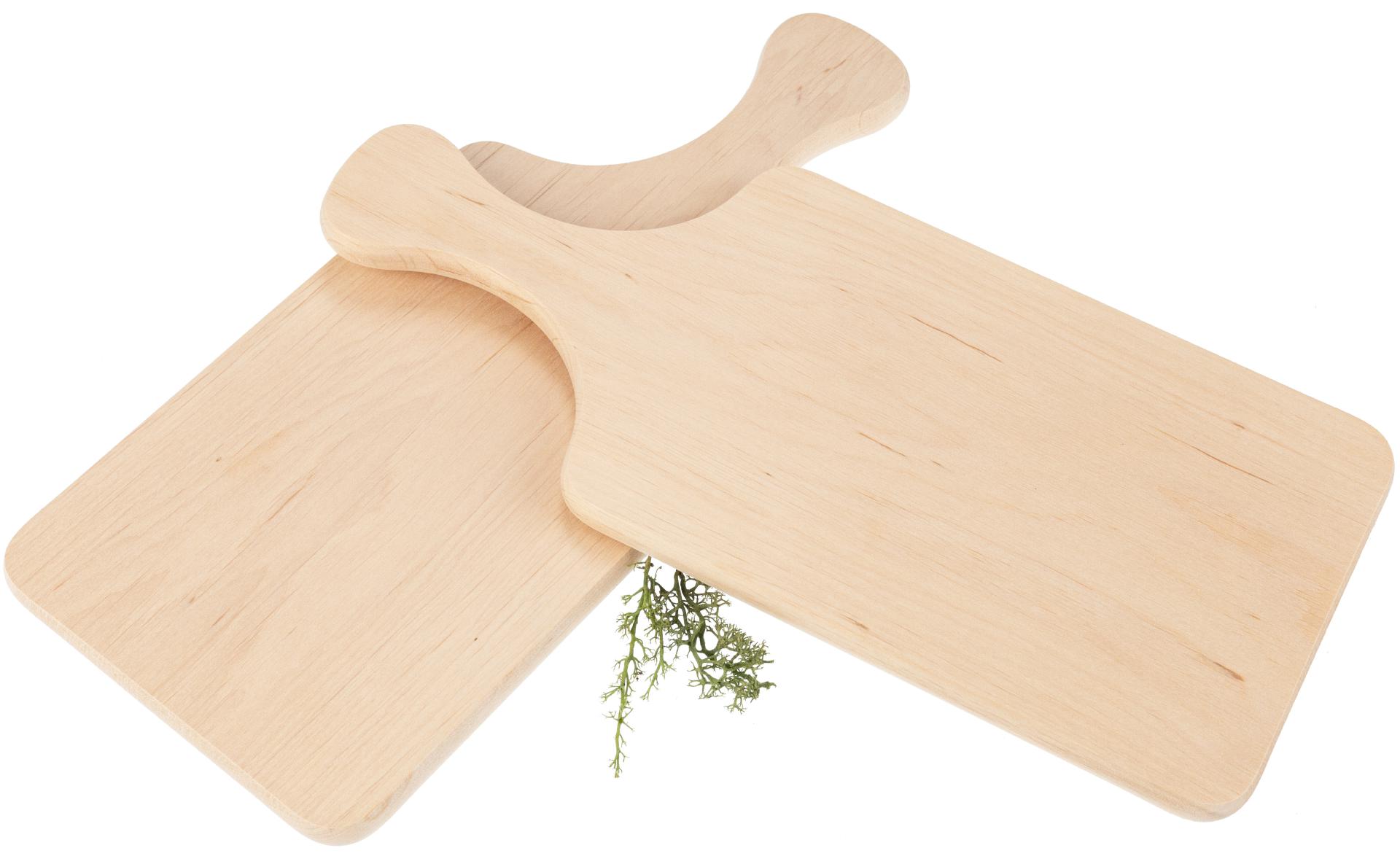 Schneidebrett mit Griff - FSC® Erle - 32 x 14 x 1,2 cm