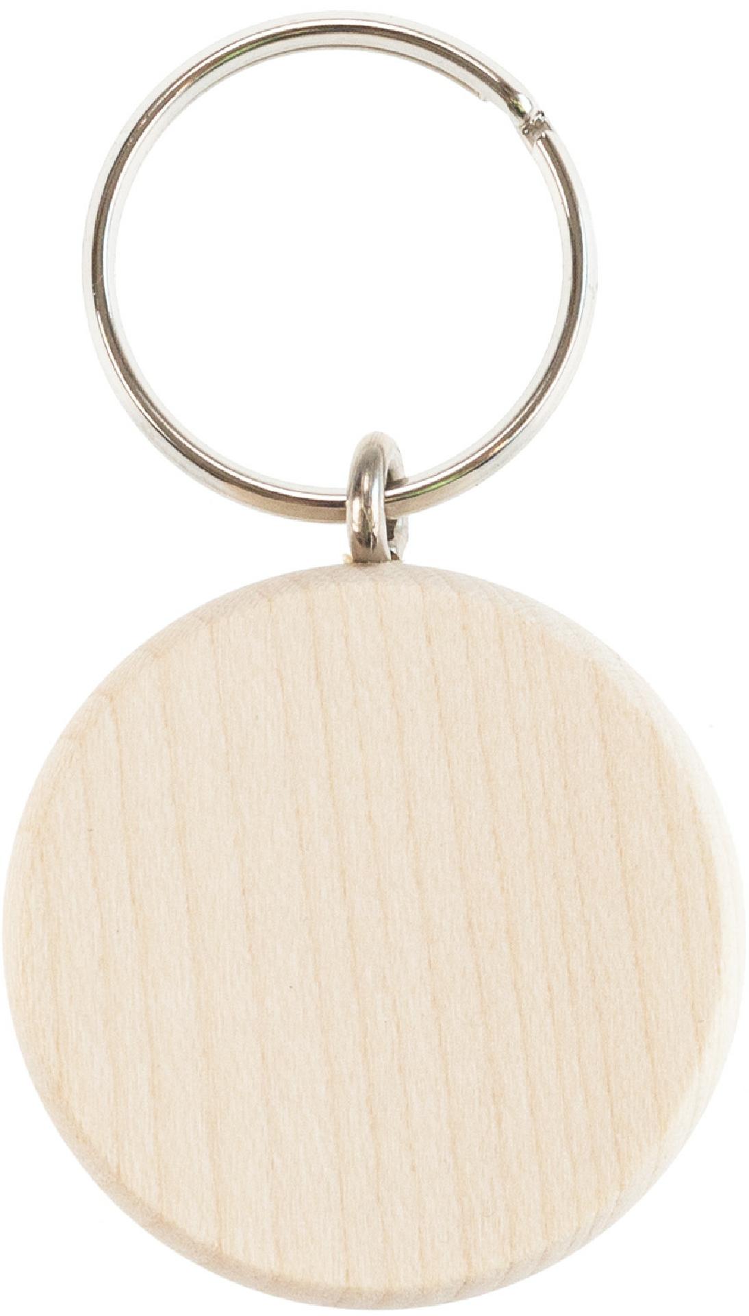 Runder Holz Schlüsselanhänger aus FSC® zertifiziertem Ahorn 4,2 cm