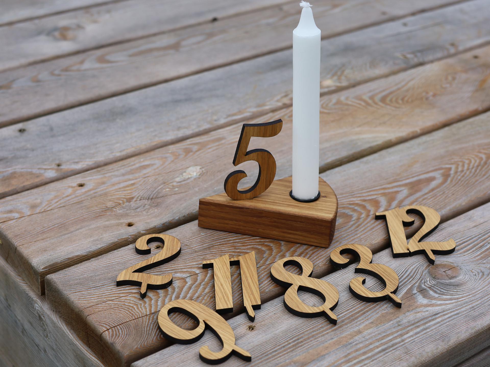 Kuchenstueck mit Kerzenhalter Pustekuchen Geburtstagskerze inkl Kerzenhuelse und Zahlen von