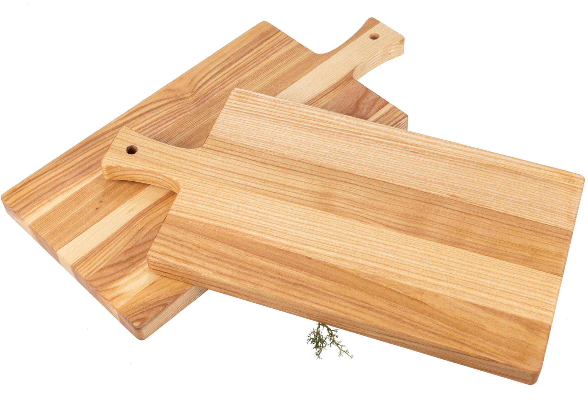 Schneidebrett mit Griff - Kern Esche geölt - 40 x 20 x 2 cm