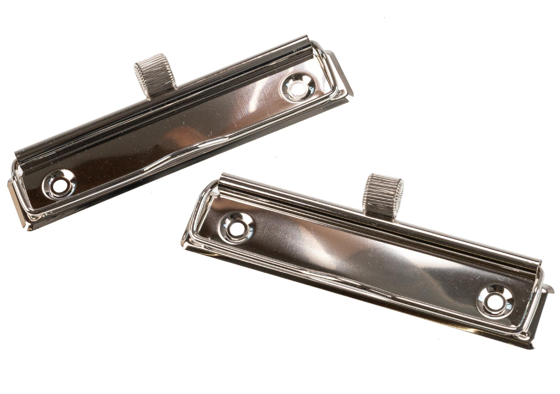 Klemmmechanik für Klemmbrett 120 mm Briefklemme Silber mit Stiftehalter