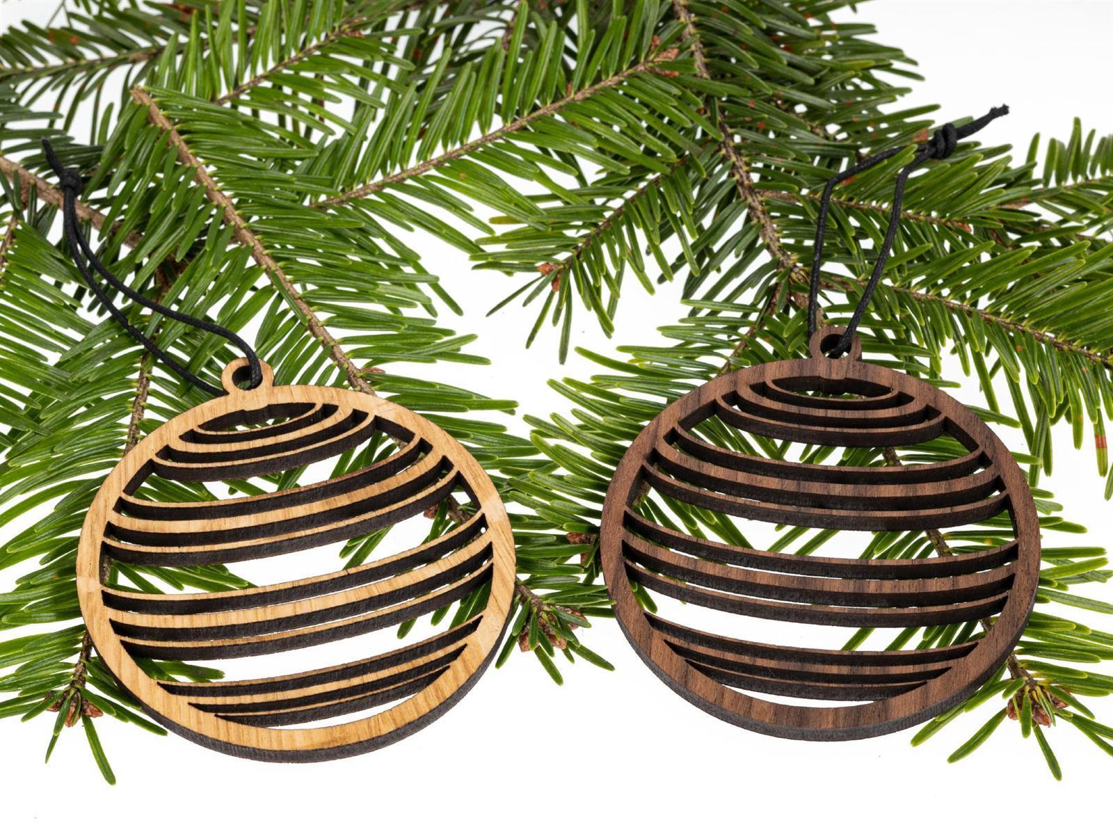 Holz Weihnachtsbaumschmuck Weihnachtskugel Streifen