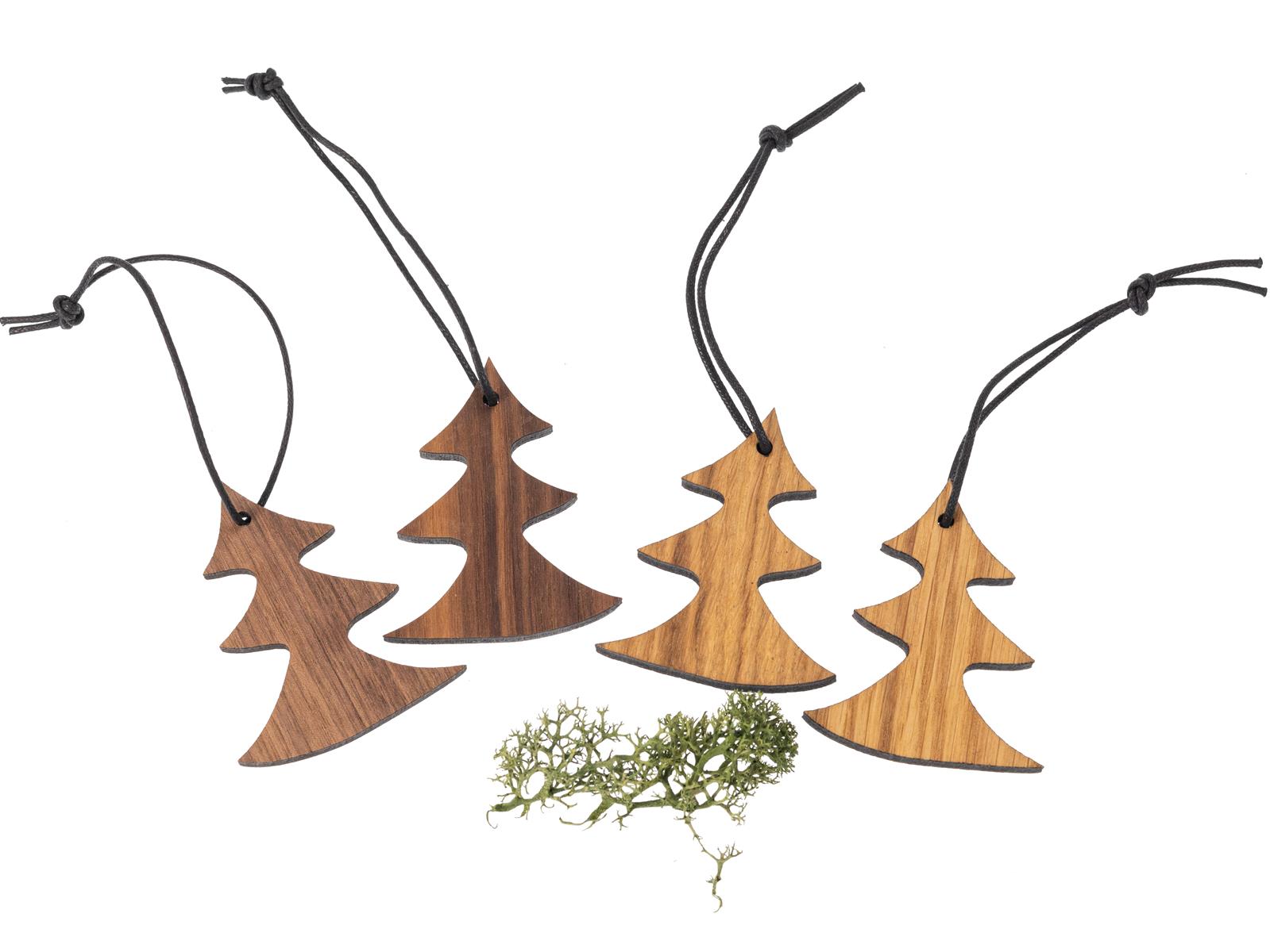 Holz Weihnachtsbaumschmuck - Tanne klein Eiche geölt FSC®