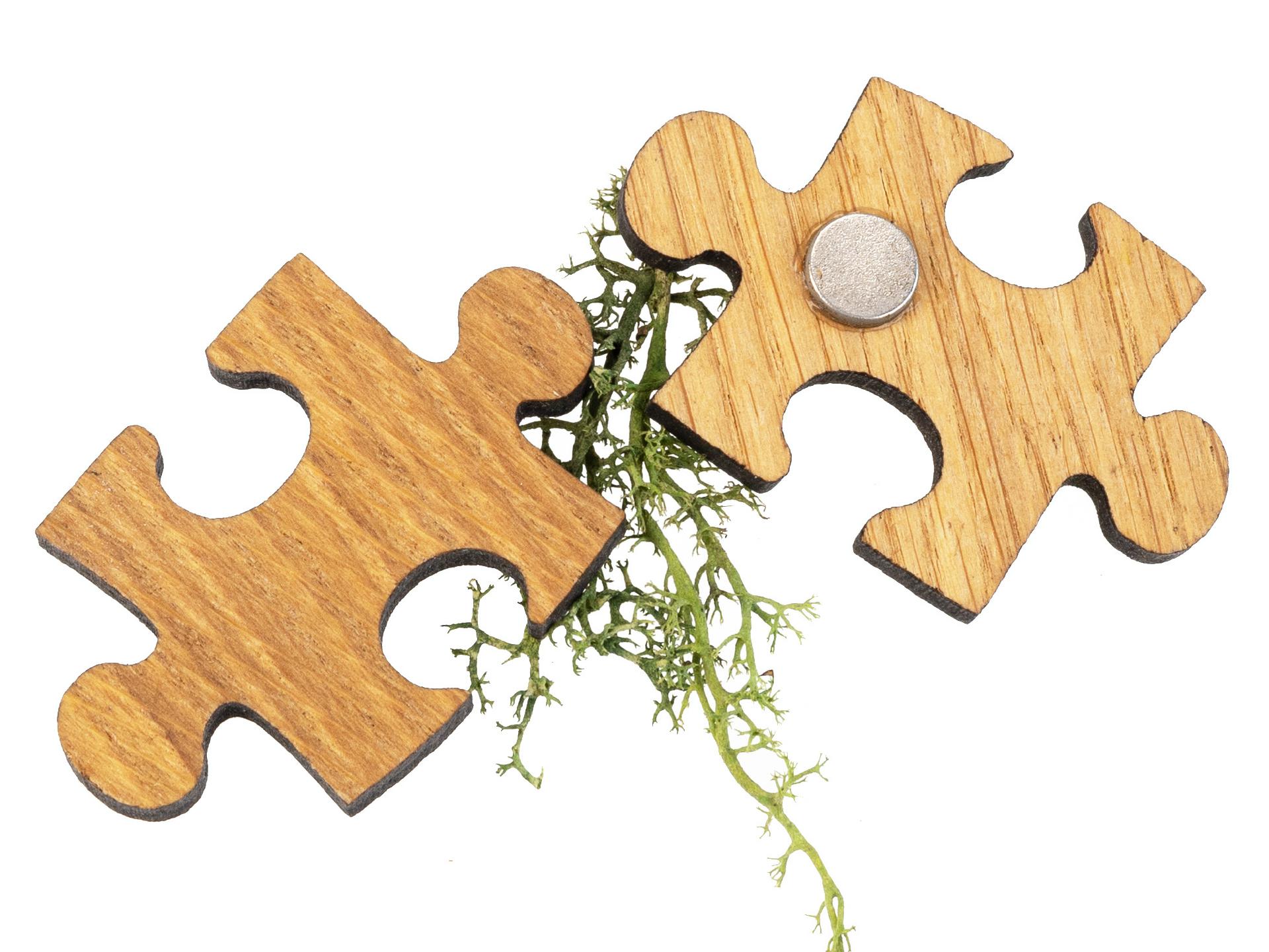 Holz Magnet in Puzzle Form | Eiche geölt FSC® zertifiziert